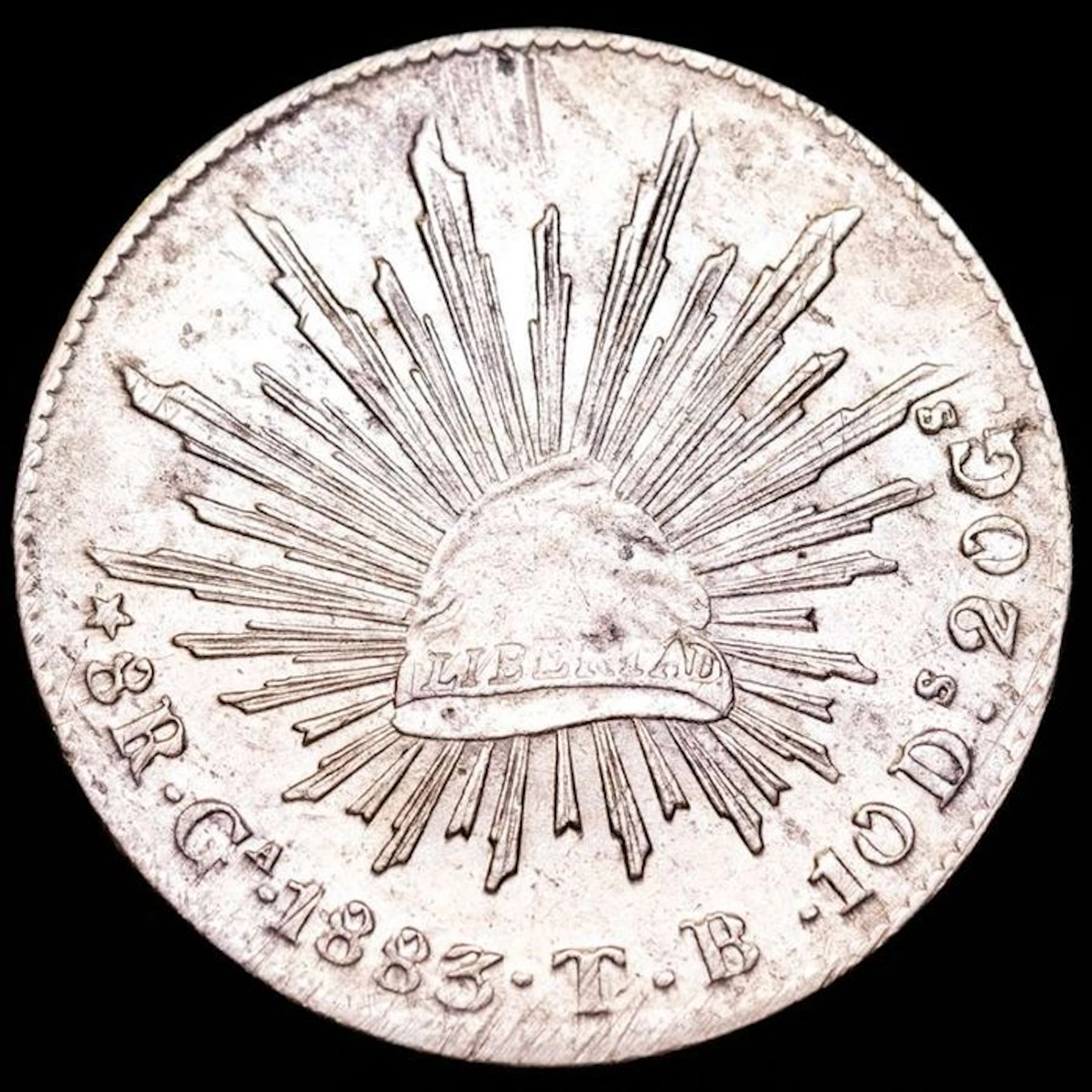 Mexico. 8 Reales Guadalajara mint, 1883 T.B