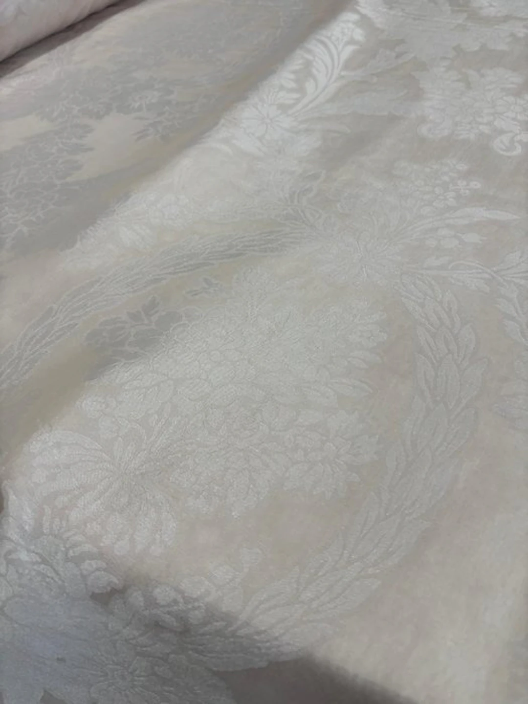 Luxurious silk-blend curtain fabric with a...