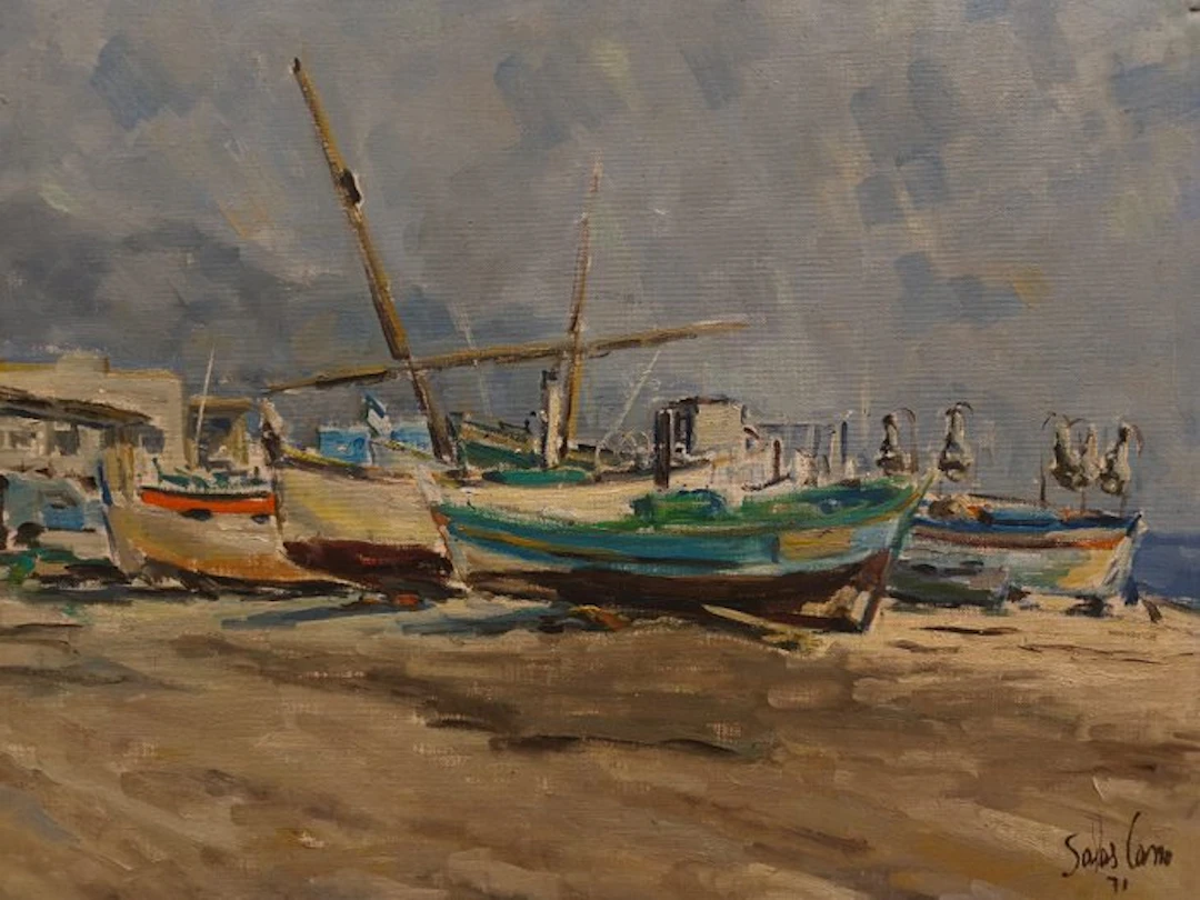 Escuela Impresionista Europea (XX) - Barcas en la Costa