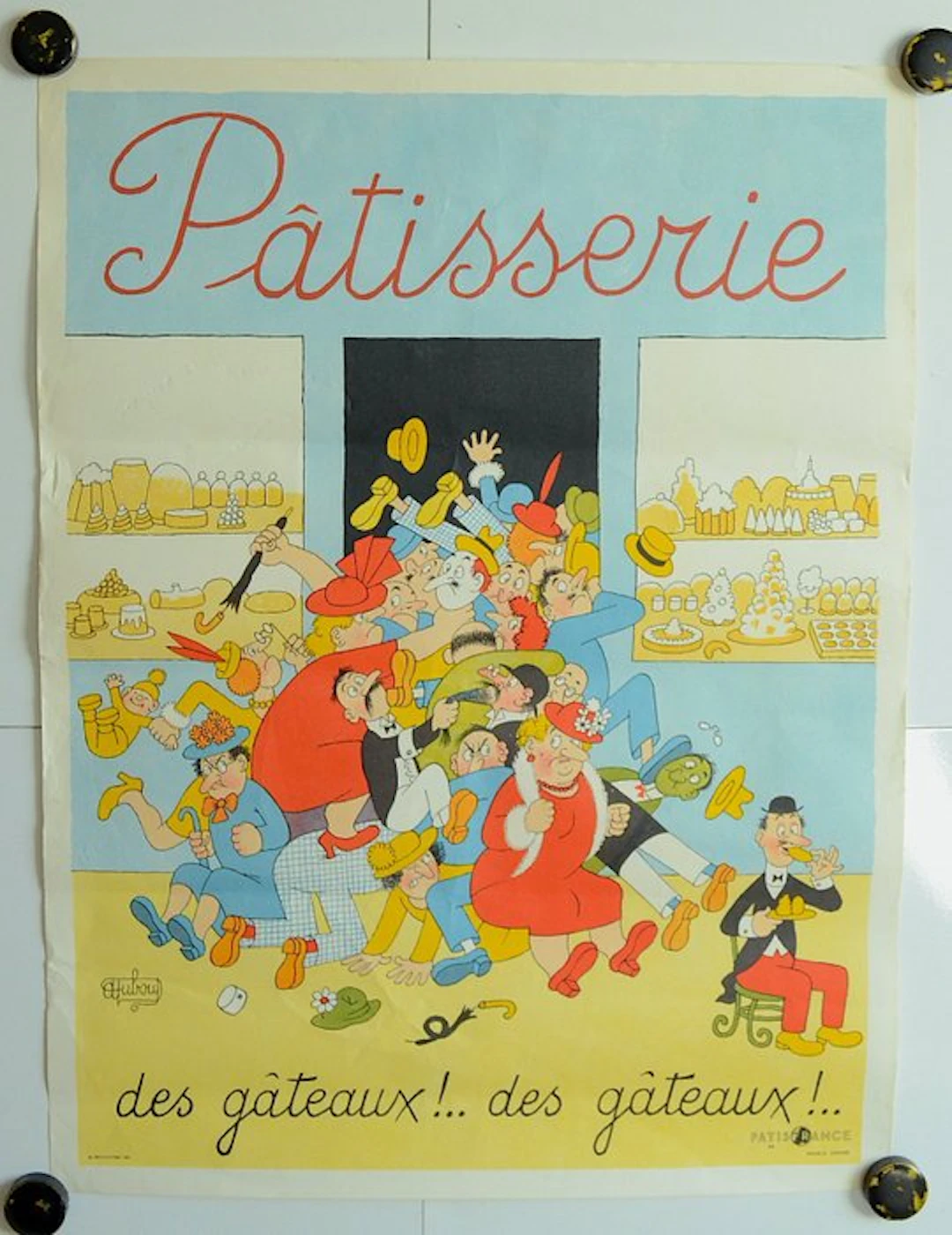 Albert Dubout - Dubout - Patiserie - Des gateaux ! ...- Affiche originale