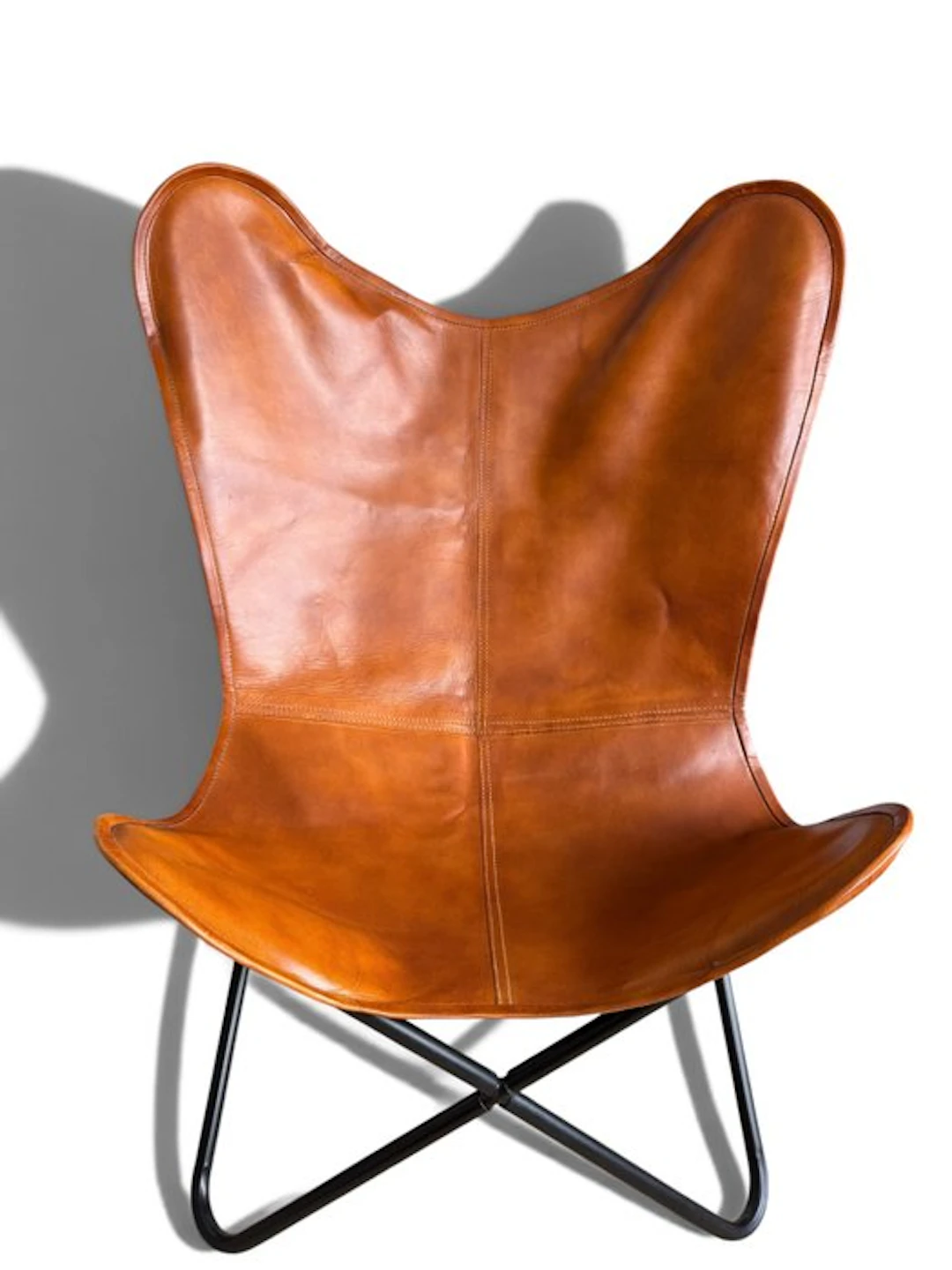 Armchair - Butterfly chair - Leather, Metal - Butterfly chair - butterfly