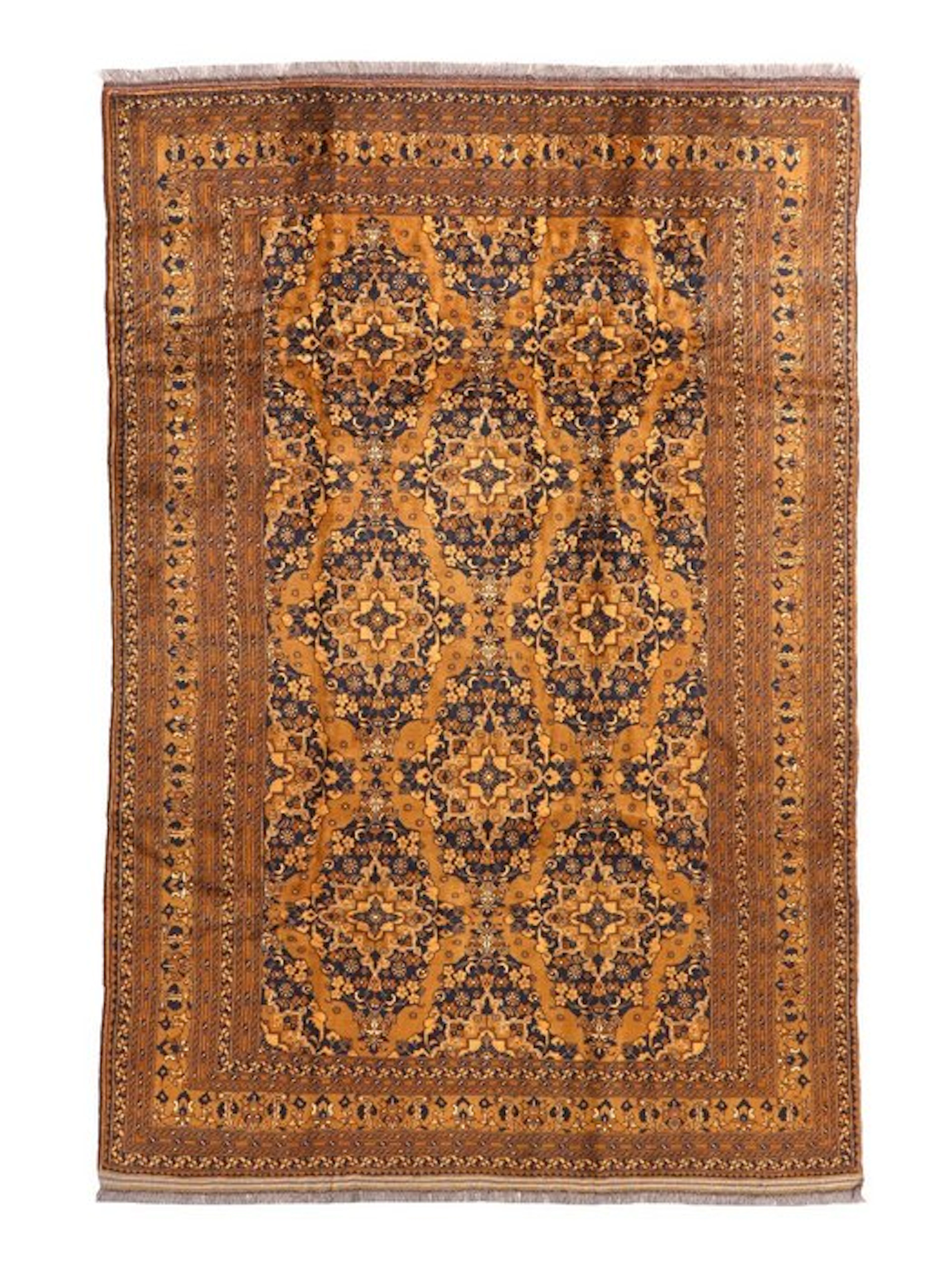 Gold Afghan Rug - Carpet - 299 cm - 202 cm