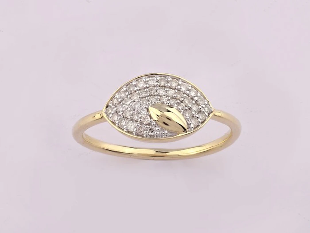 No reserve price - Ring - 14 kt. Yellow gold - 0.20ct. tw. Diamond (Natural)