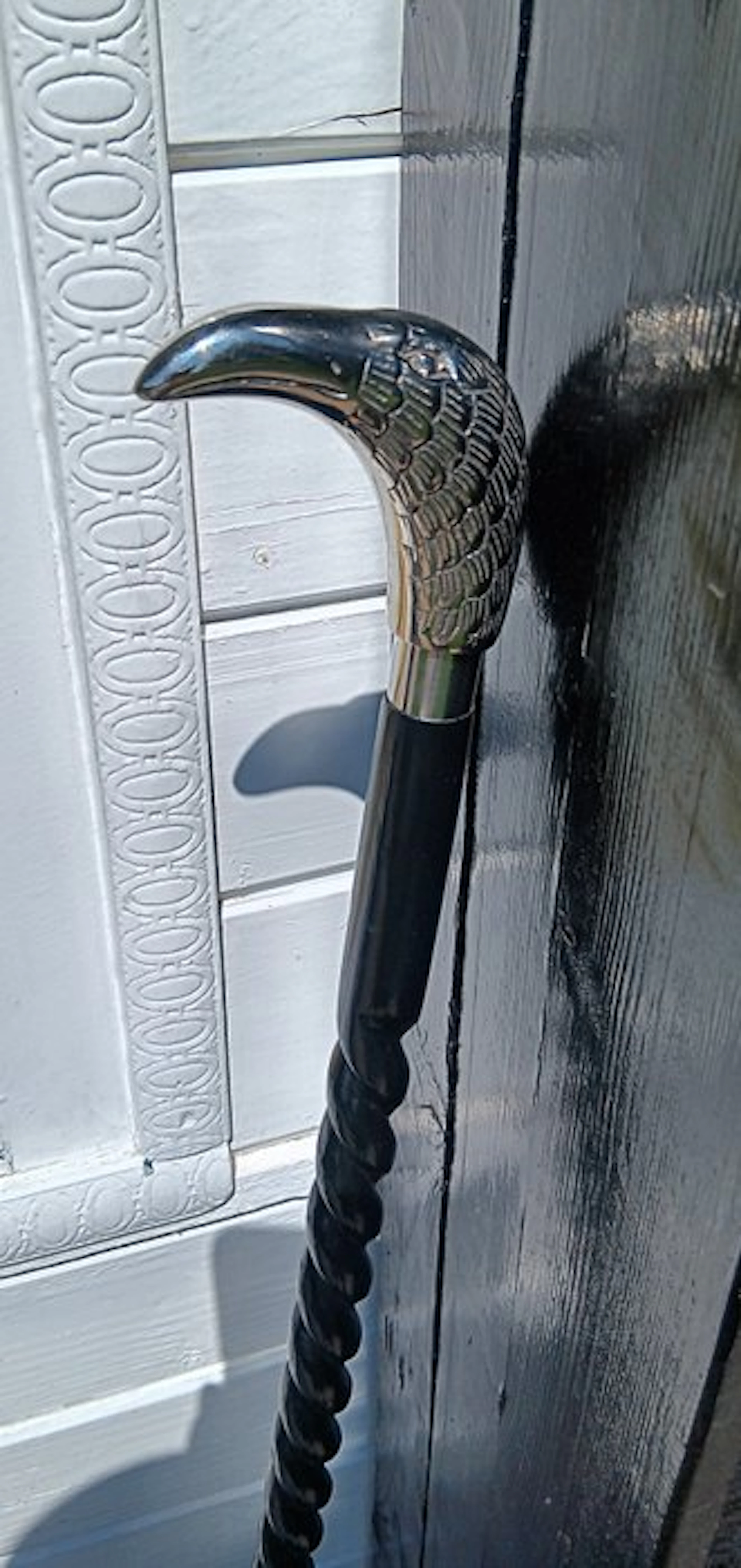 Walking stick - metal wood - An eagle's walking stick.