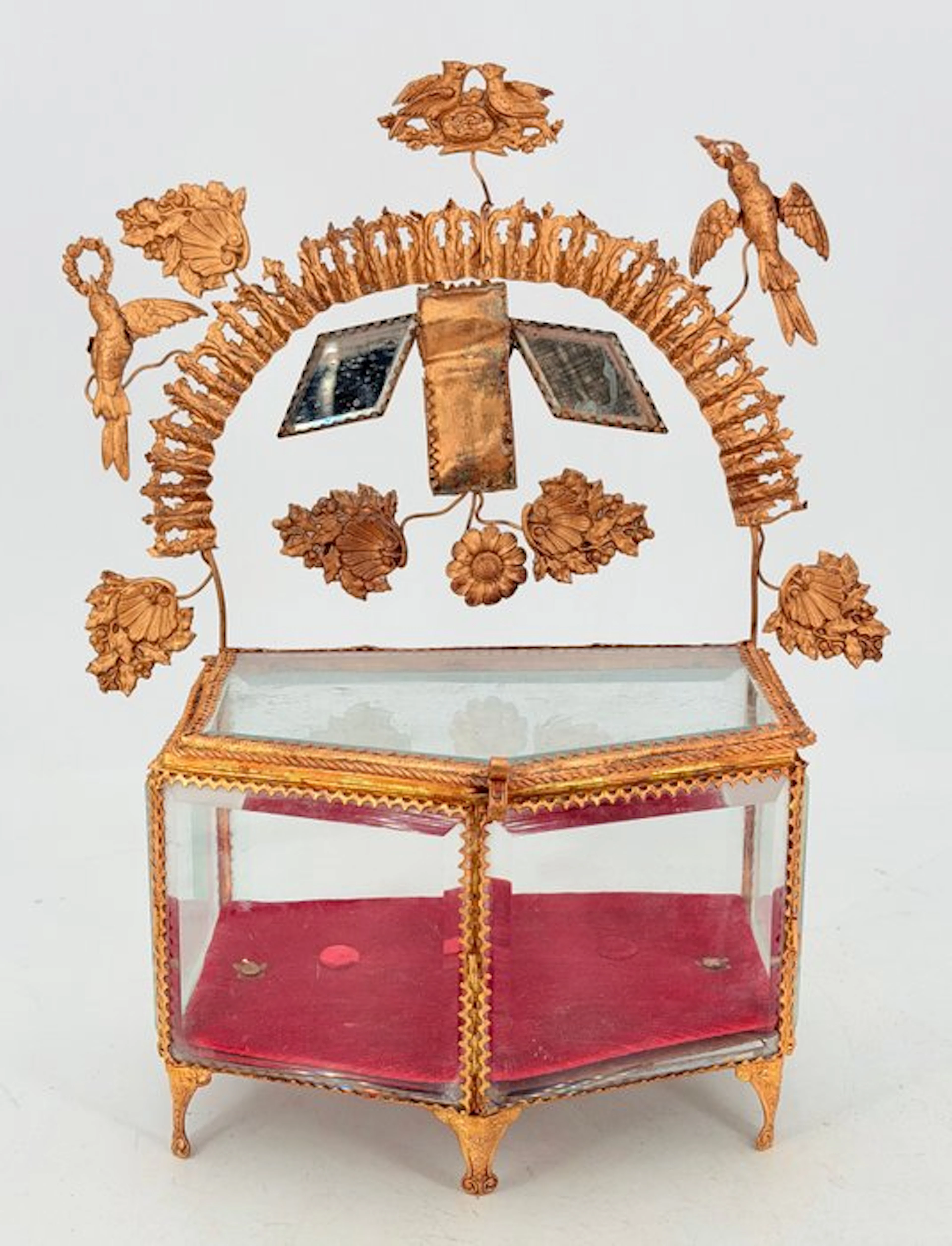 Crate - Napoleon III - Brass, Glass - Bridal jewelry box