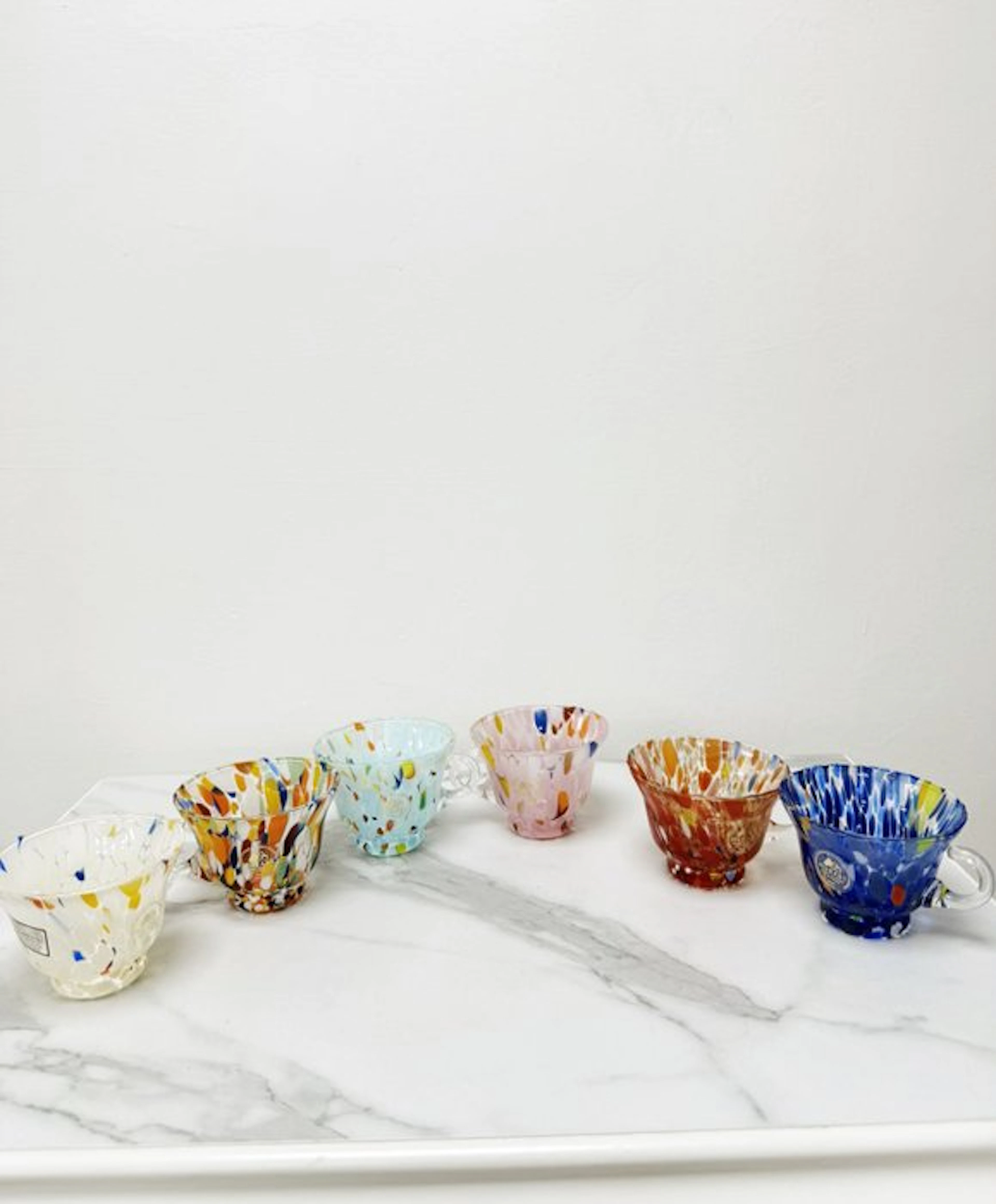 Murart - Cup (6) - Glass - 6 mixed cappuccino cups