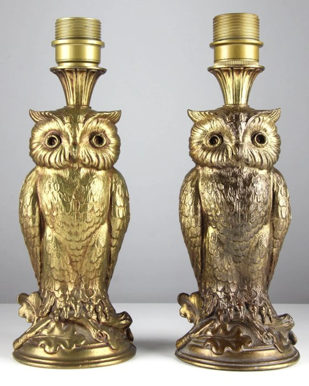Loevsky & Loevsky - Table lamp - Metal - Pair of owl table lamps