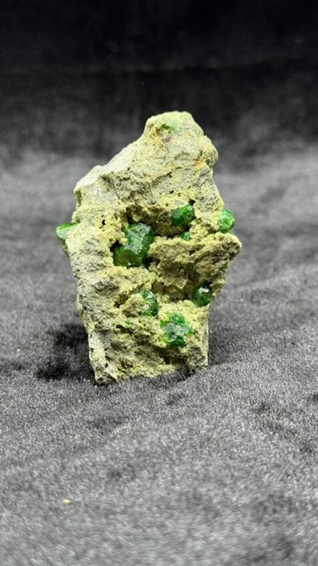 Rare Green Garnet Excellent contrast Crystal on matrix...