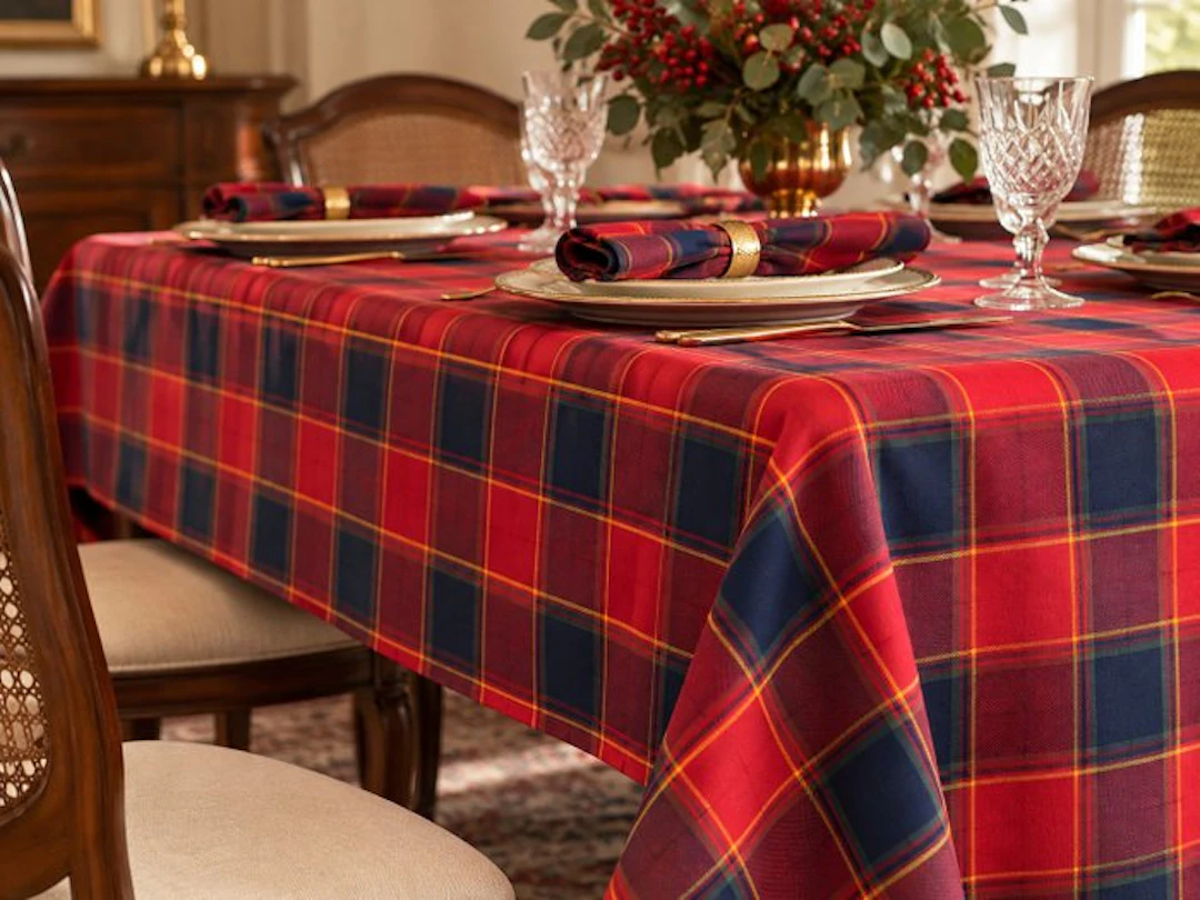GCFabrics – Cotton upholstery fabric with Scottish tartan...