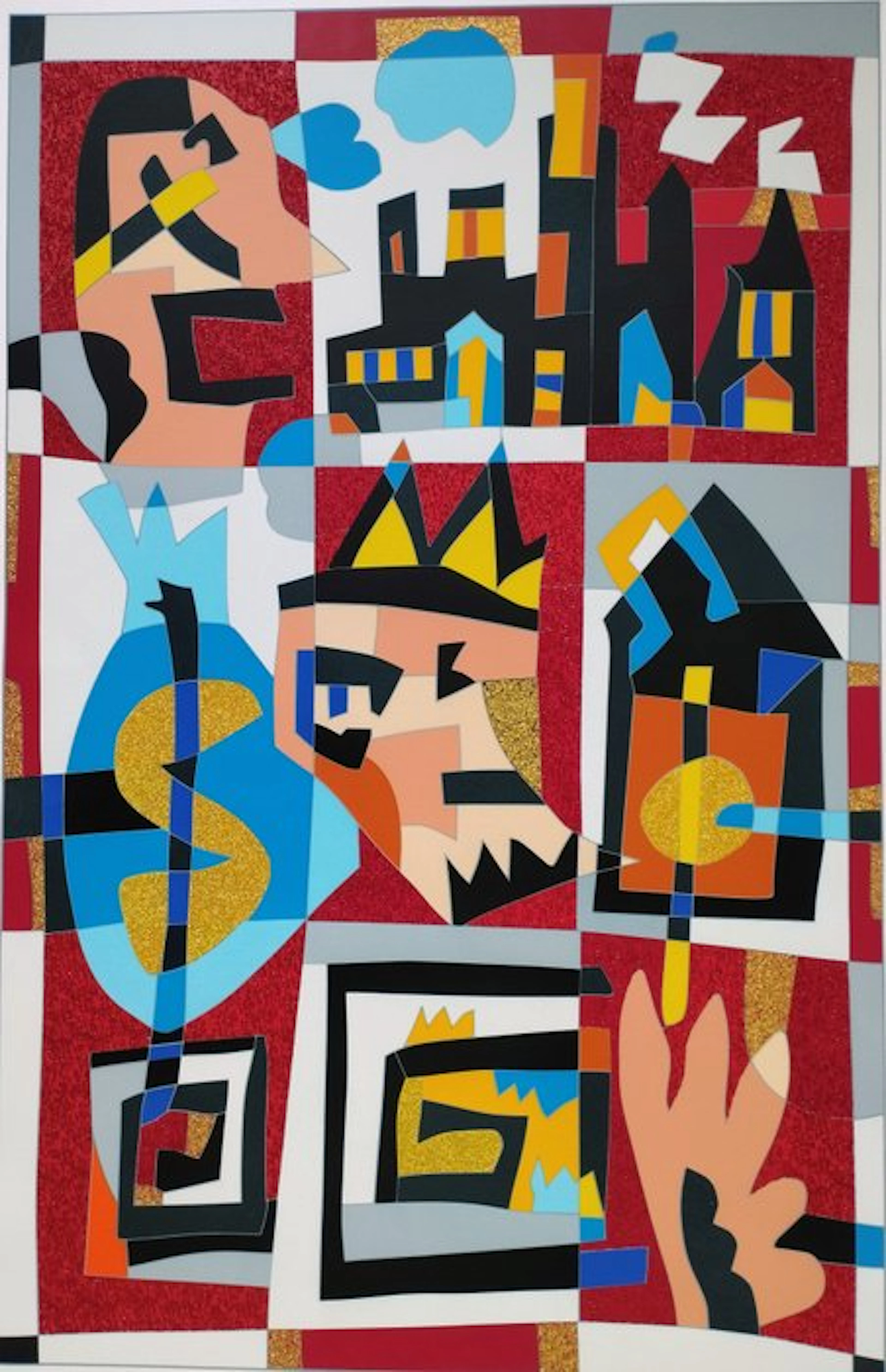 Ugo Nespolo (1941) - Fantasia in rosso