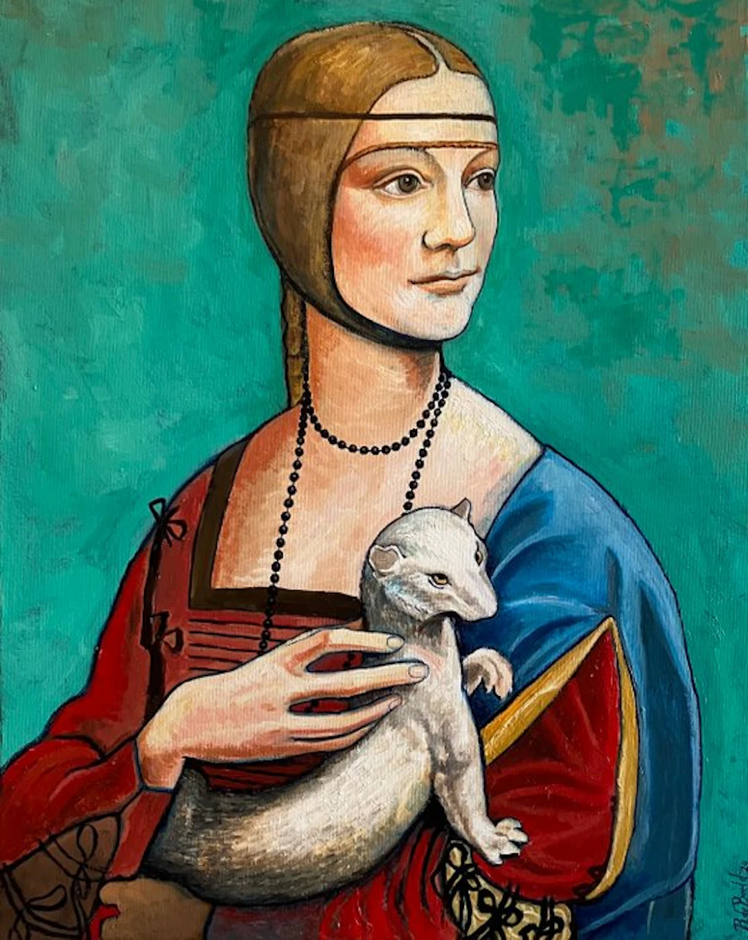 R. de Beeld (XX) - Dame met hermelijn, naar Leonardo da Vinci