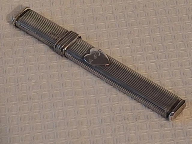 Needle case - Antique Dutch silver striped or ribbed needle case