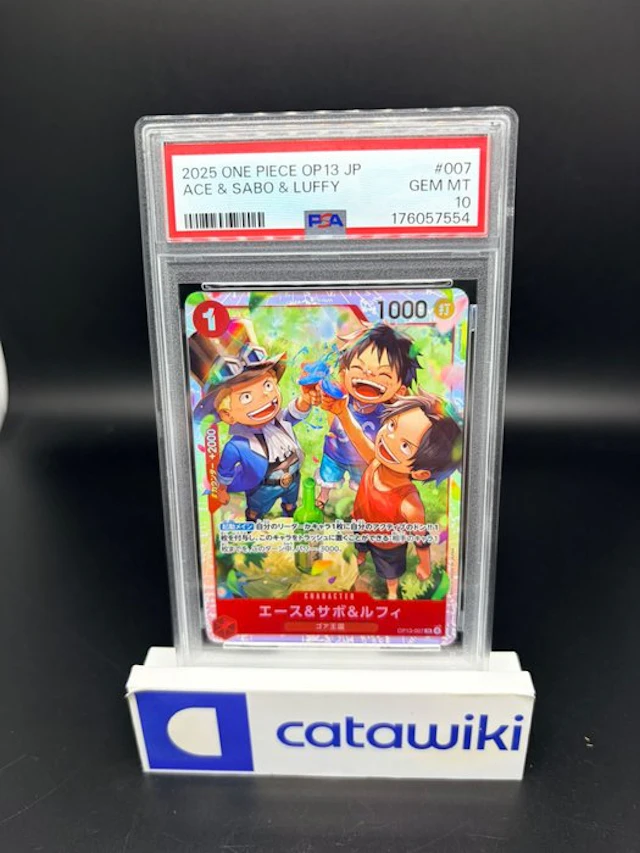 One Piece - 1 Graded card - Ace and Sabo and Luffy SR...