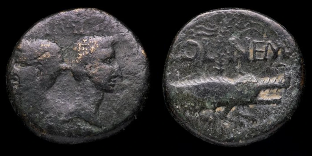 Roman Empire. Augustus with Agrippa. As Gaul, Nemausus (No reserve price)