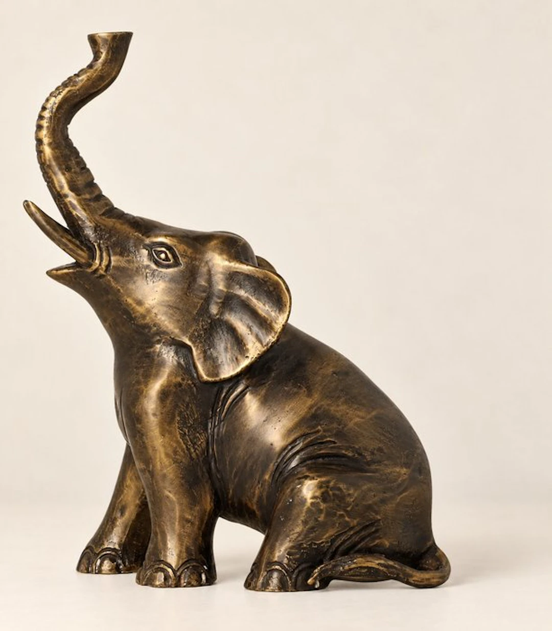 Figurine - Zittende olifant - Bronze