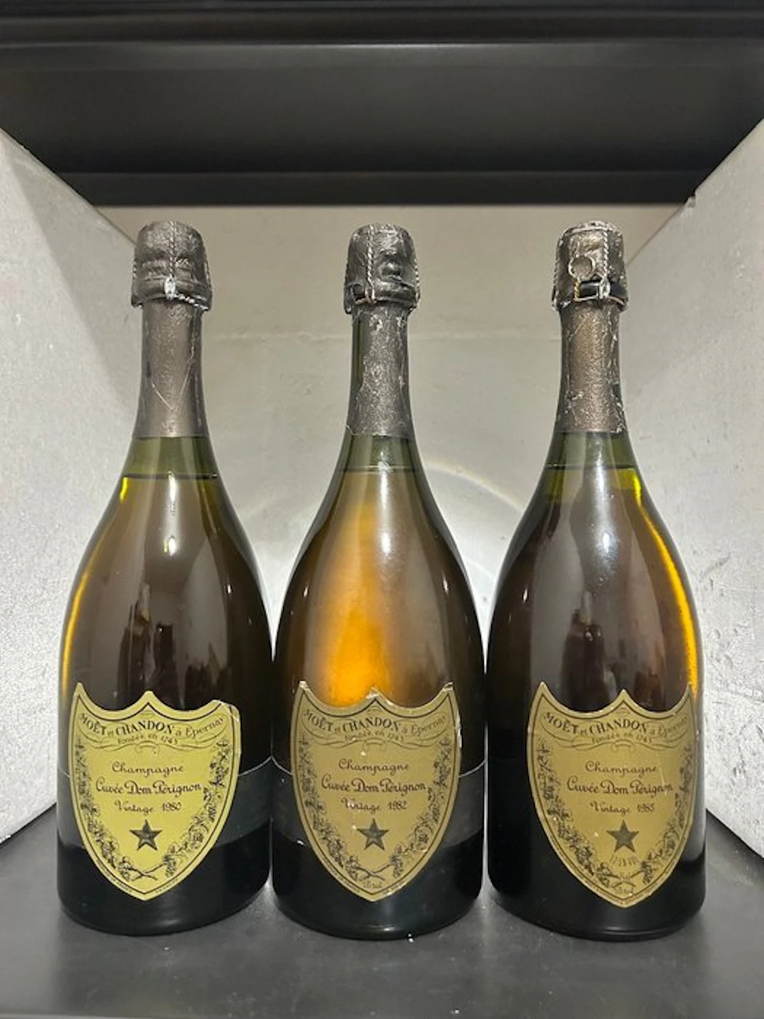 Dom Pérignon, 1980, 1982 & 1985 - Champagne Brut - 3 Bottles (0.75L)