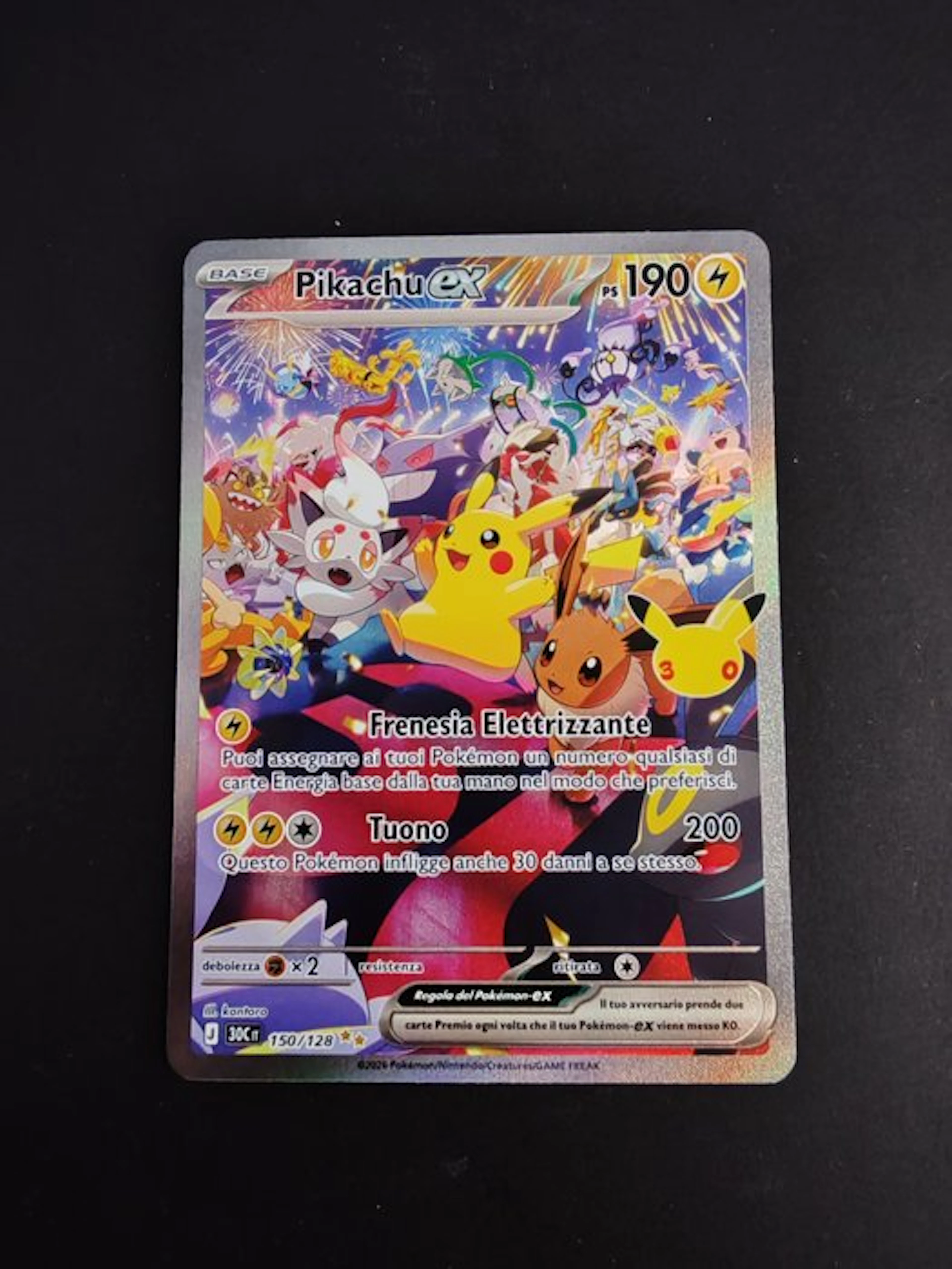 Pokémon - 1 Card - Pikachu 150/128 Full art, Foil, Secret rare - Various sets