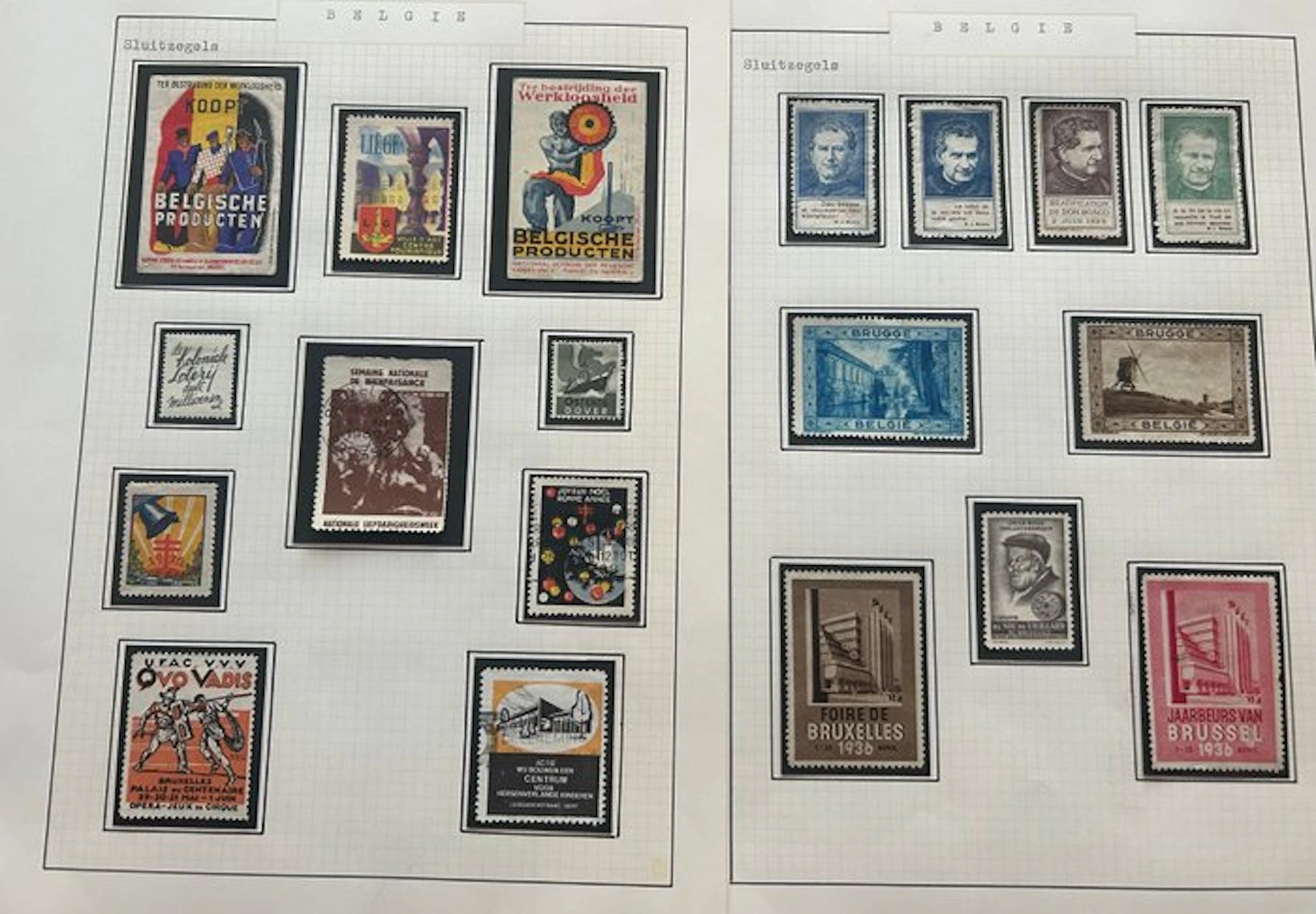 Belgium 1920/1939 - Selection of old vignettes on two...