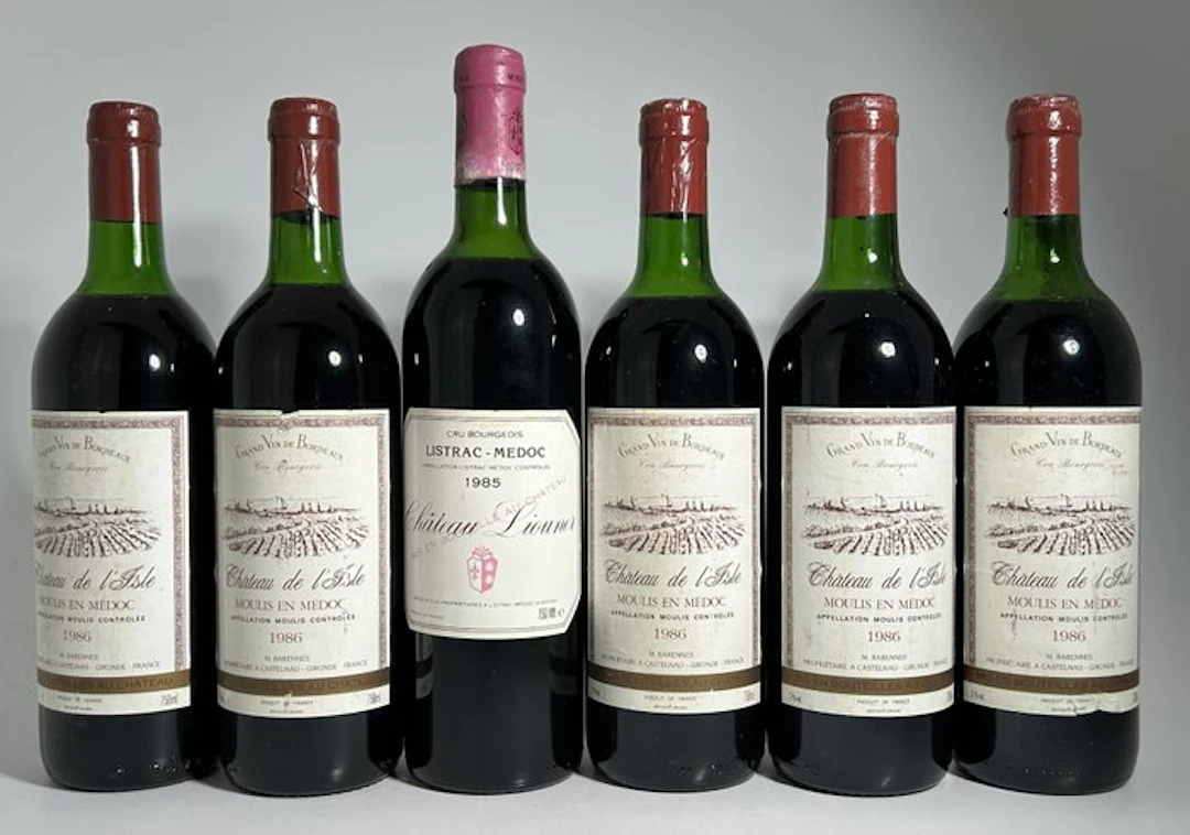 1986 x 5 Château de l'Isle & 1985 Château Liouner - Bordeaux - 6 Bottles