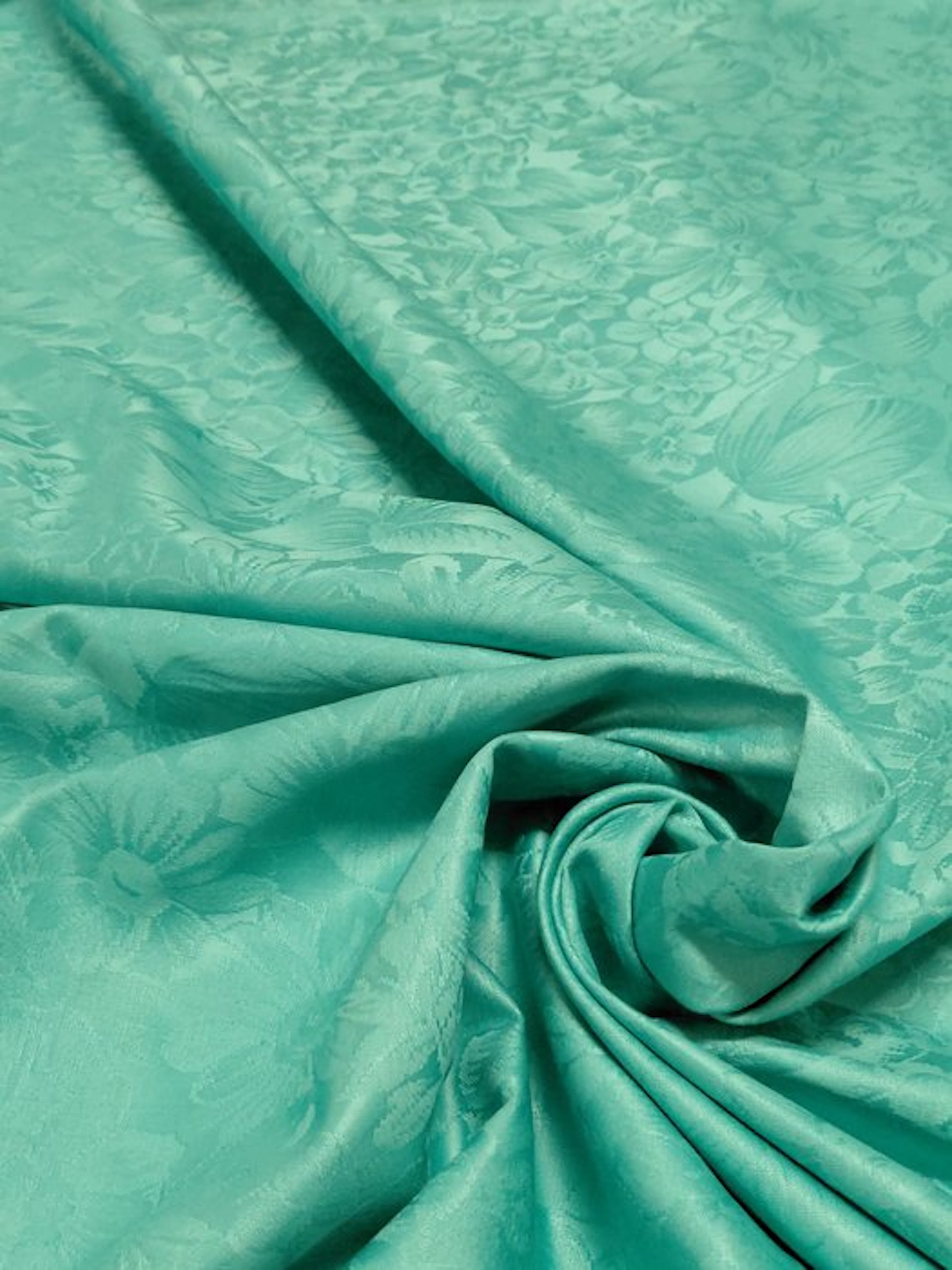 “Molteni Vintage Anni ’70 – Jacquard Floreale Verde Giada...