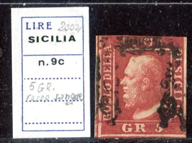 Italian Ancient States - Sicily 1859 - 5-grain 1st panel...