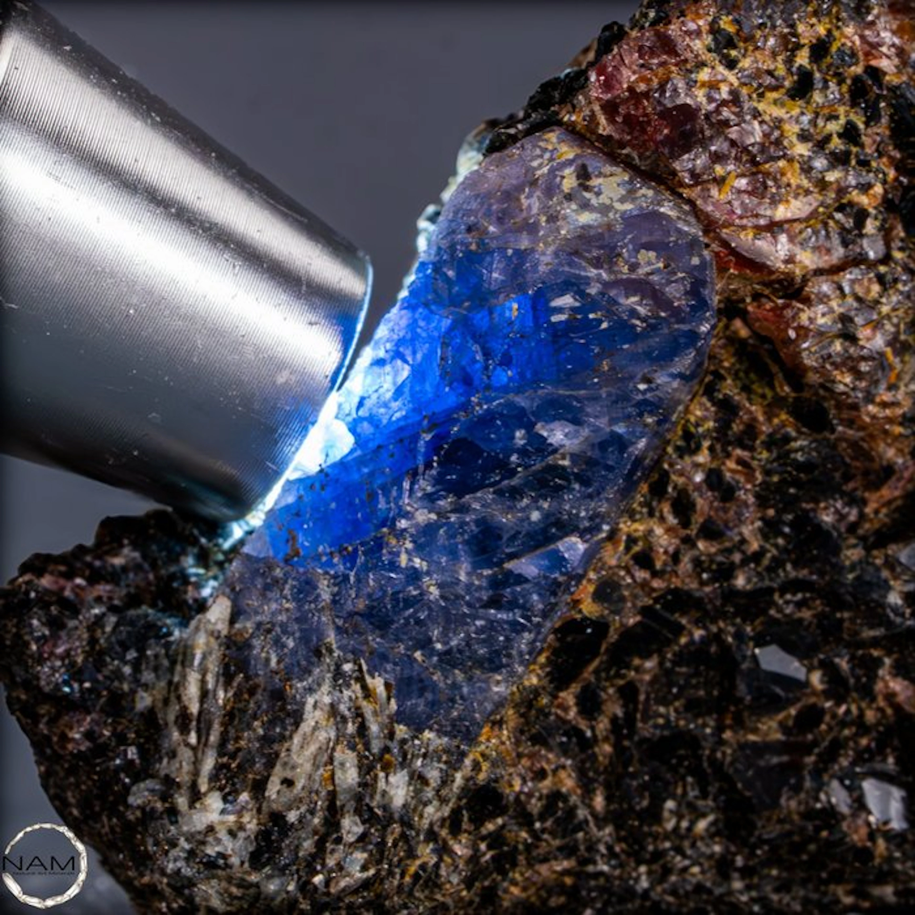 Natural royal blue sapphire on matrix. 254.70 ct from Kenya- 50.94 g