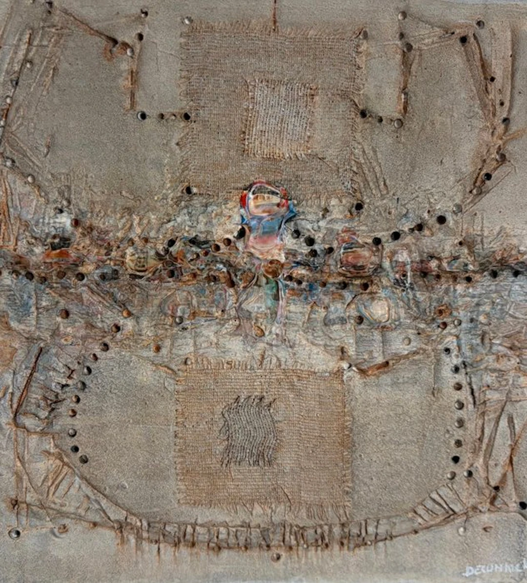 Louis Deconinck (1945) - Compostion en relief - Technique mixte - Signée