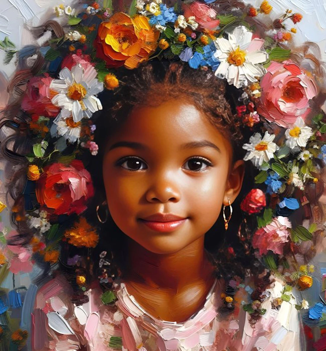Favialis Dias (XXI) - Niña con Flores