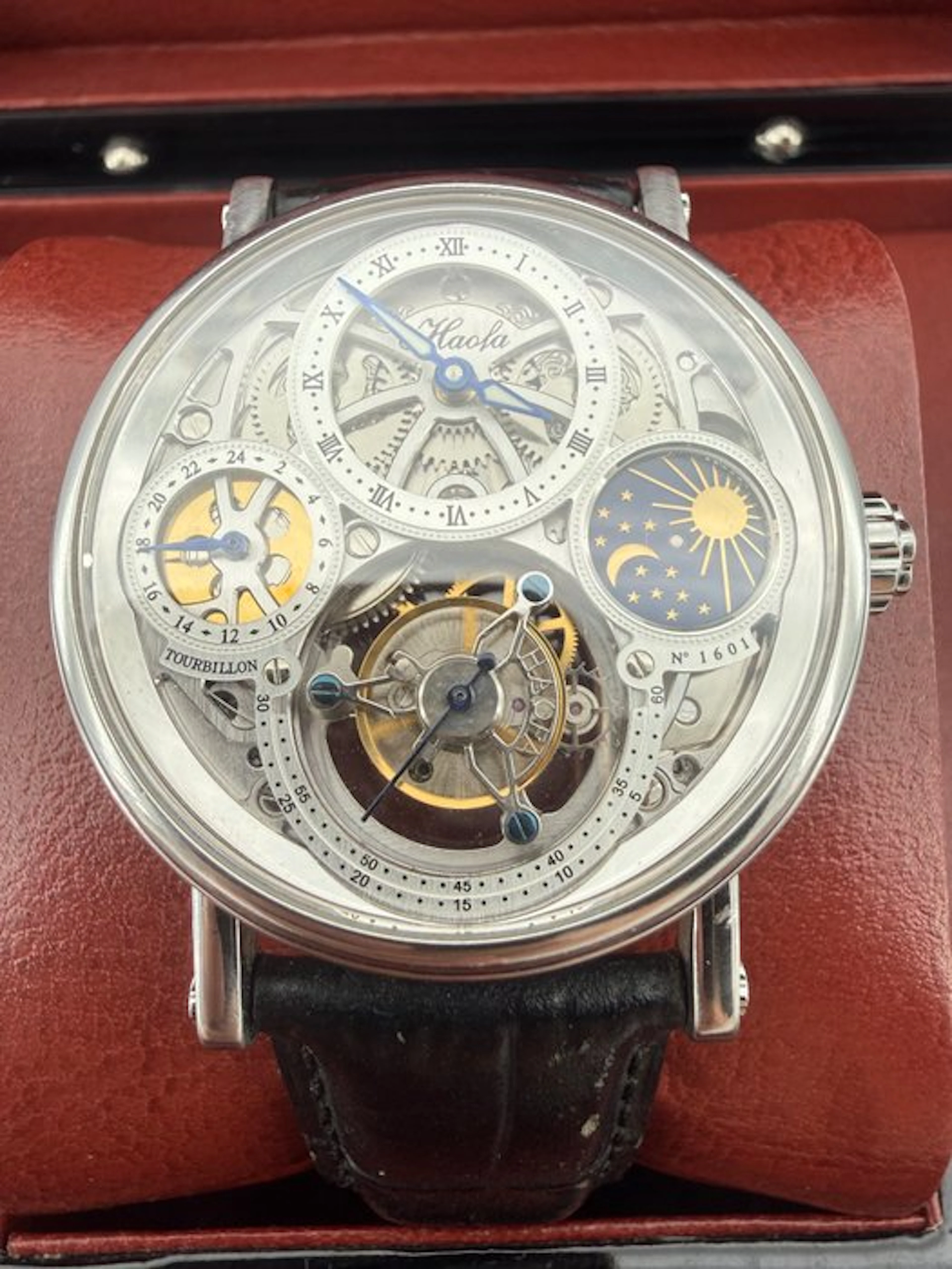 HAOFA - Tourbillon Skeleton GMT dual time zone day and...