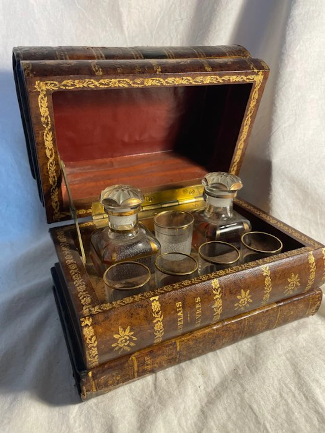 Liquor set - Splendide et Rare Cave à liqueur Faux Livres - Books, Crystal