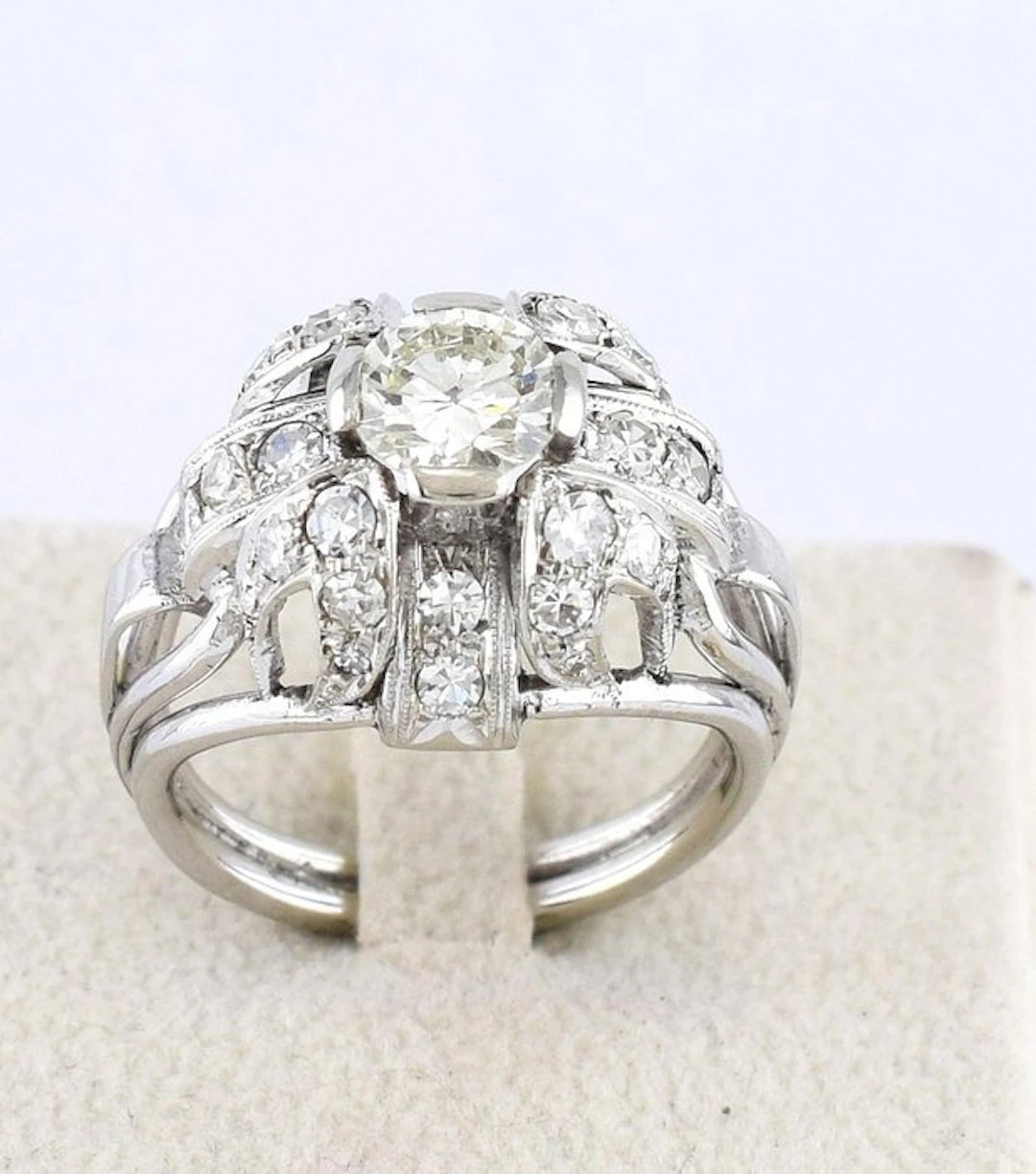 Ring - 18 kt. White gold - 1.90ct. tw. Diamond (Natural) - Diamond - 750
