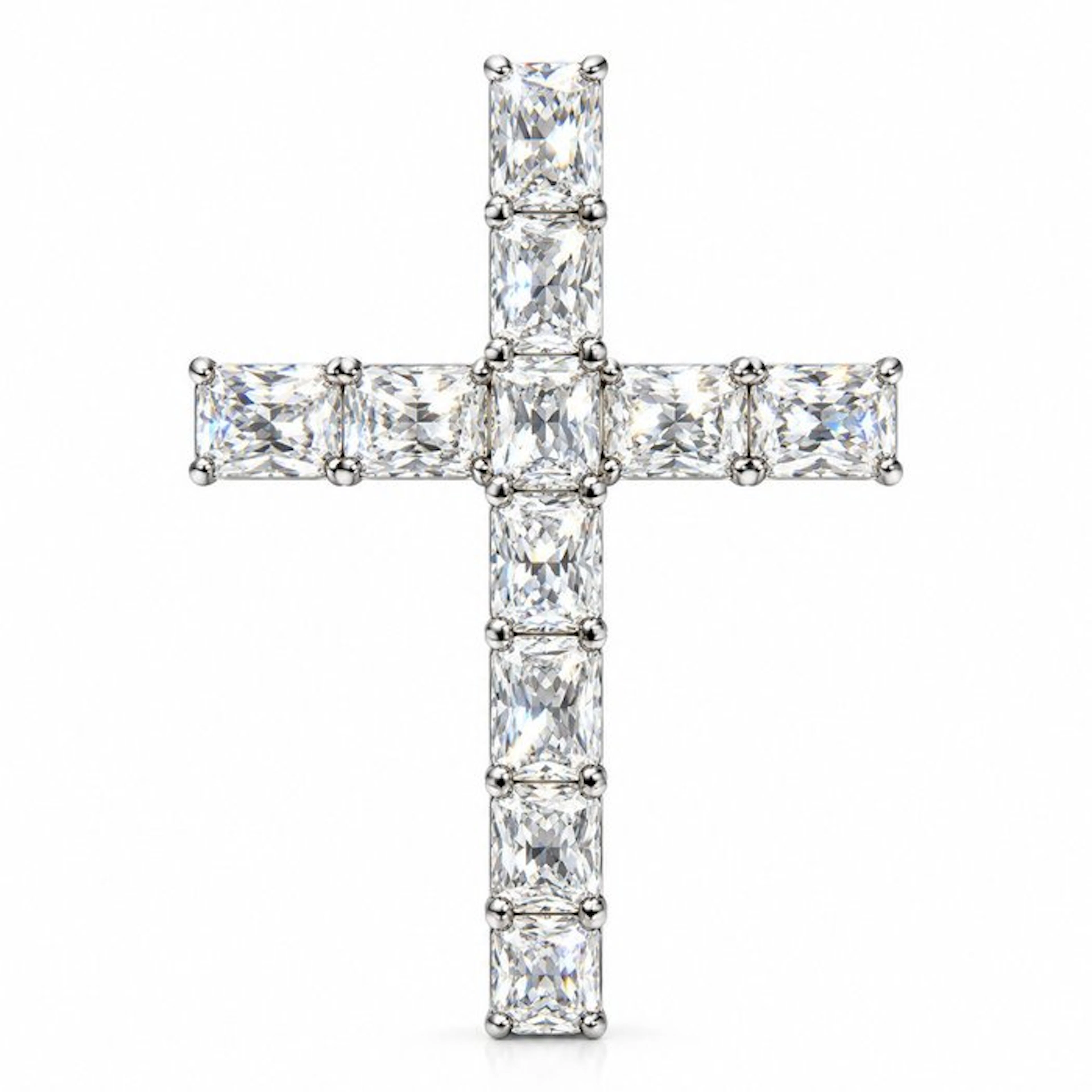 No reserve price - Pendant - 14 kt. White gold - 4.07ct. tw. Diamond