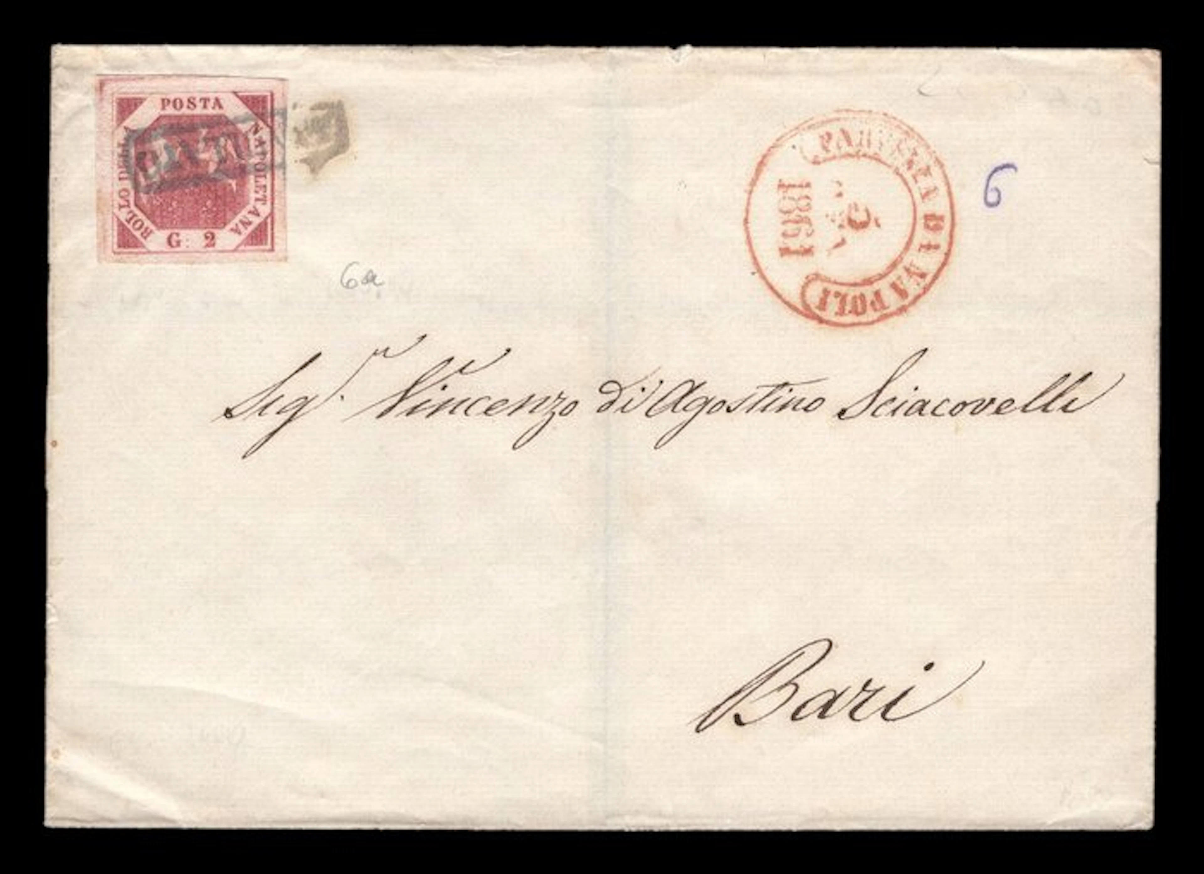 Italian Ancient States - Naples - Naples-Bari Letter 1861