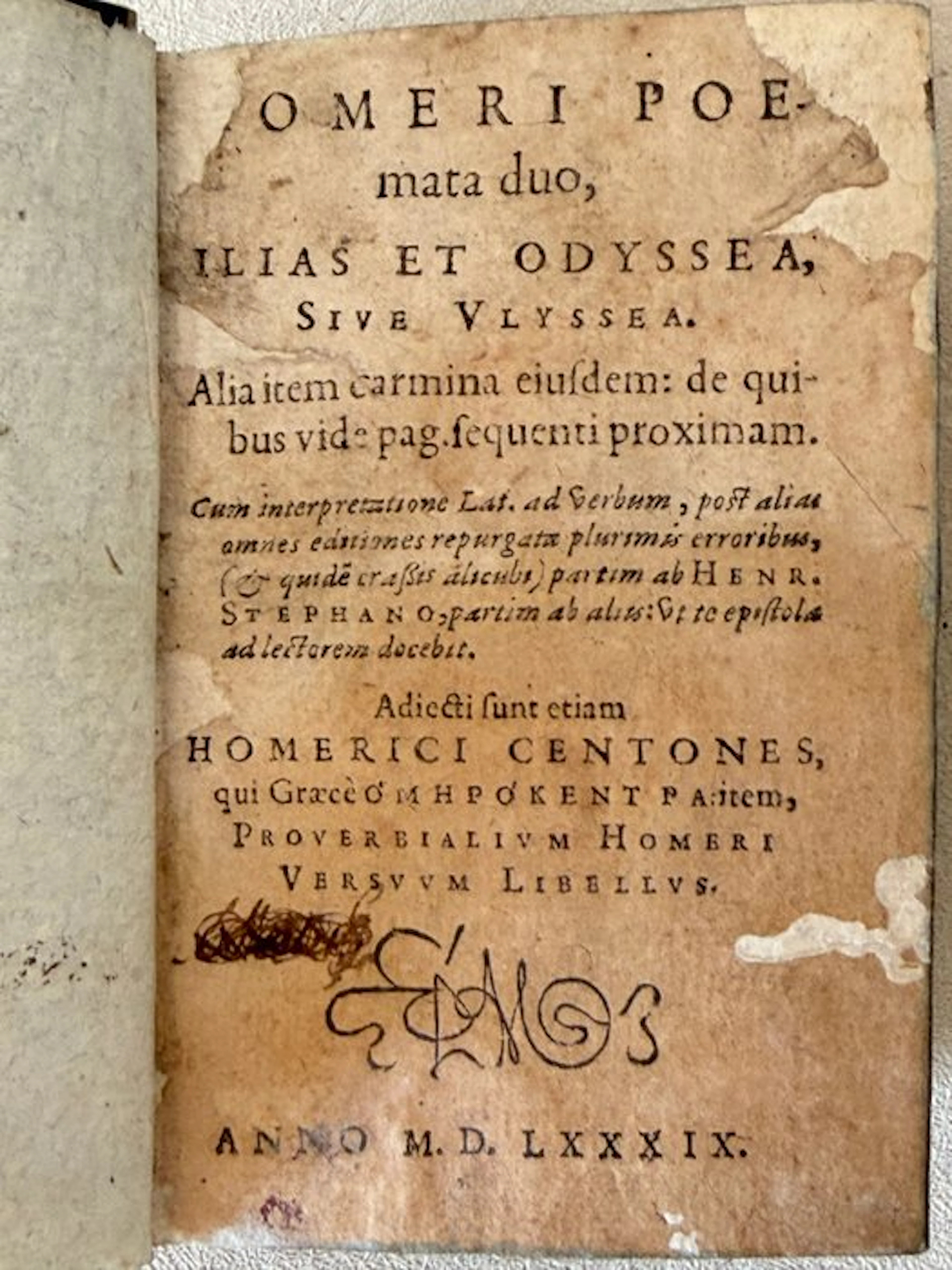 Homère - Omeri Poemata duo, Ilias et Odyssea, sive Vlyssea - 1589