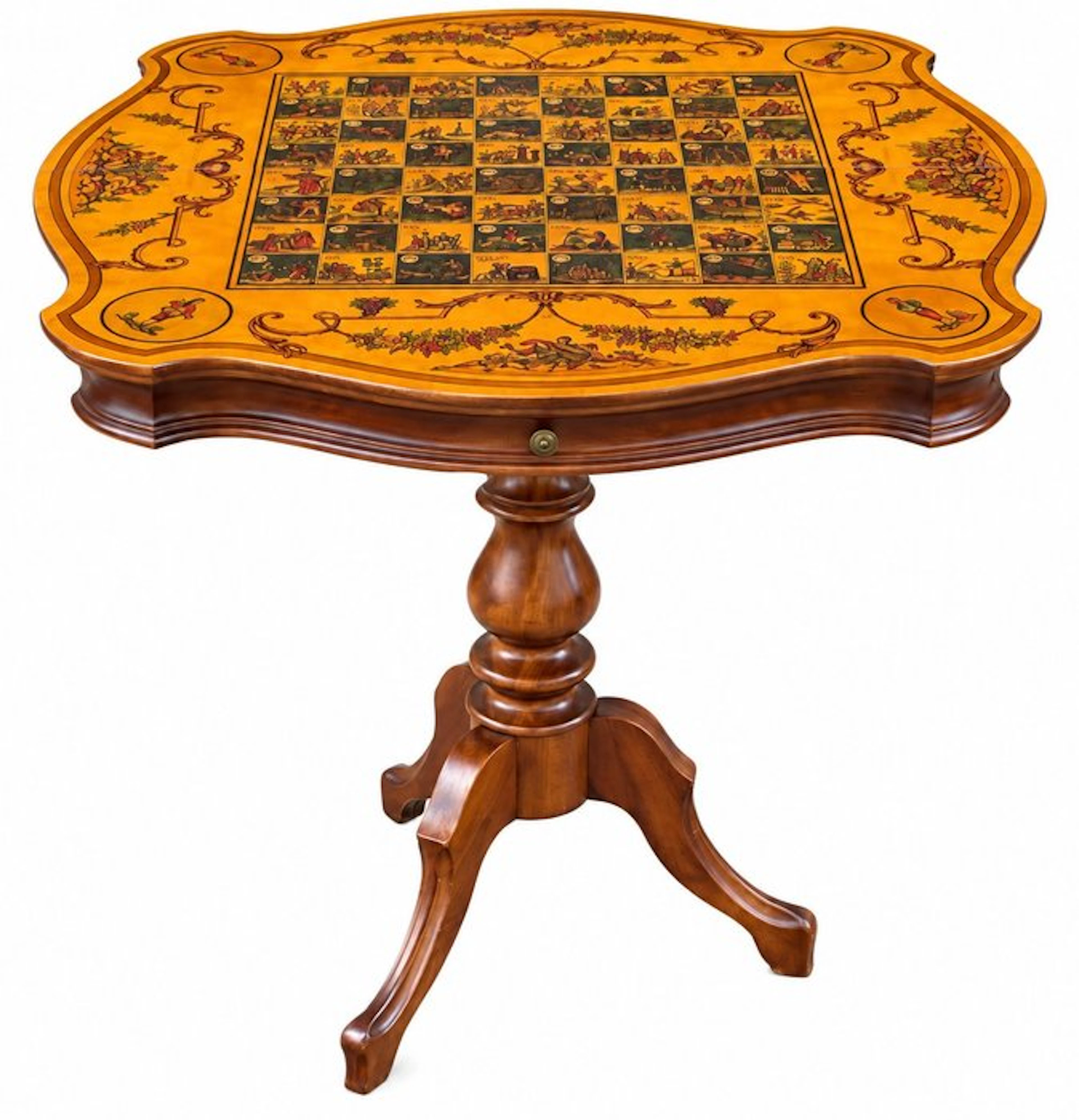 Games table - Wood, lacquer, Gilt brass