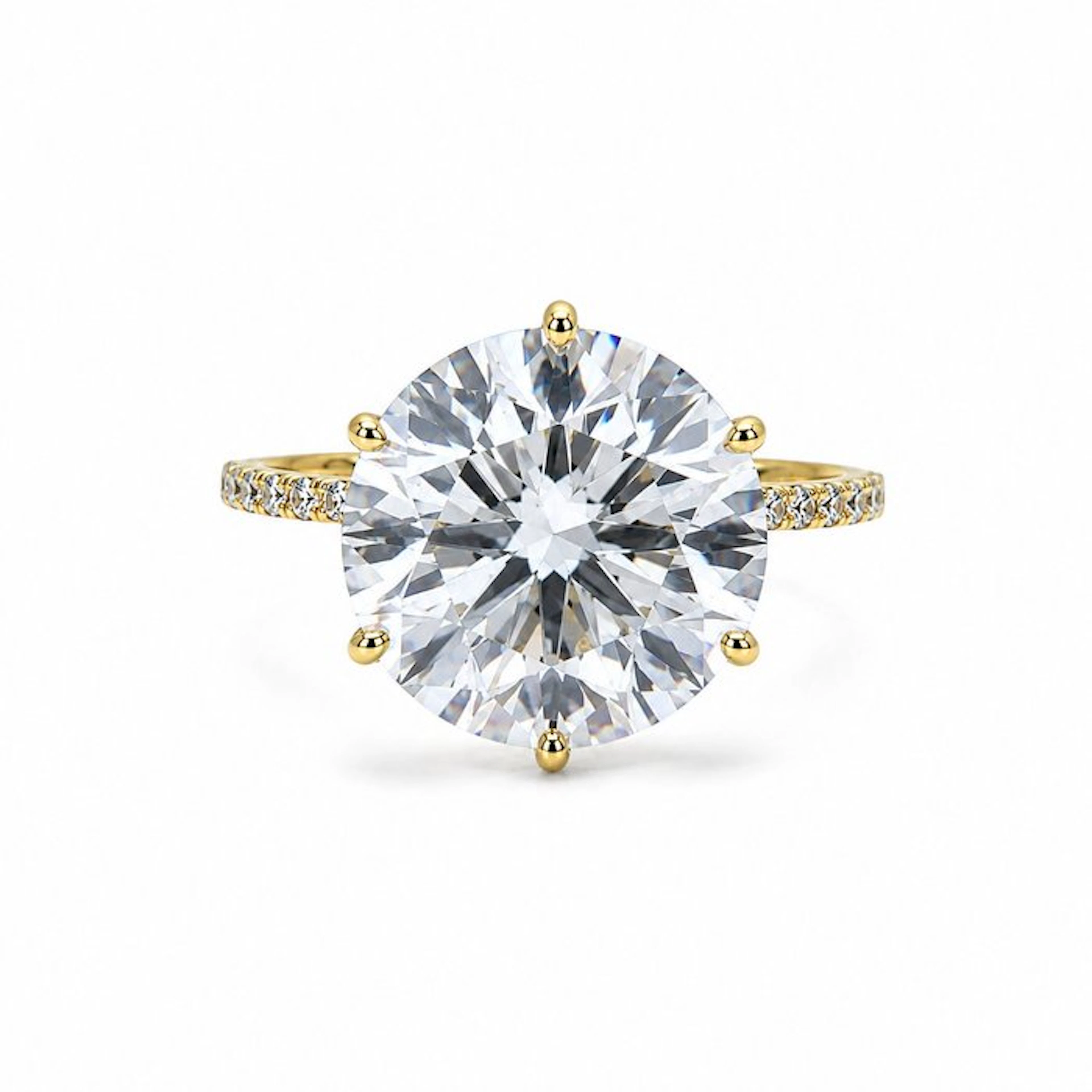 Ring - 14 kt. Yellow gold - 7.18ct. tw. Diamond (Lab-grown) - Diamond