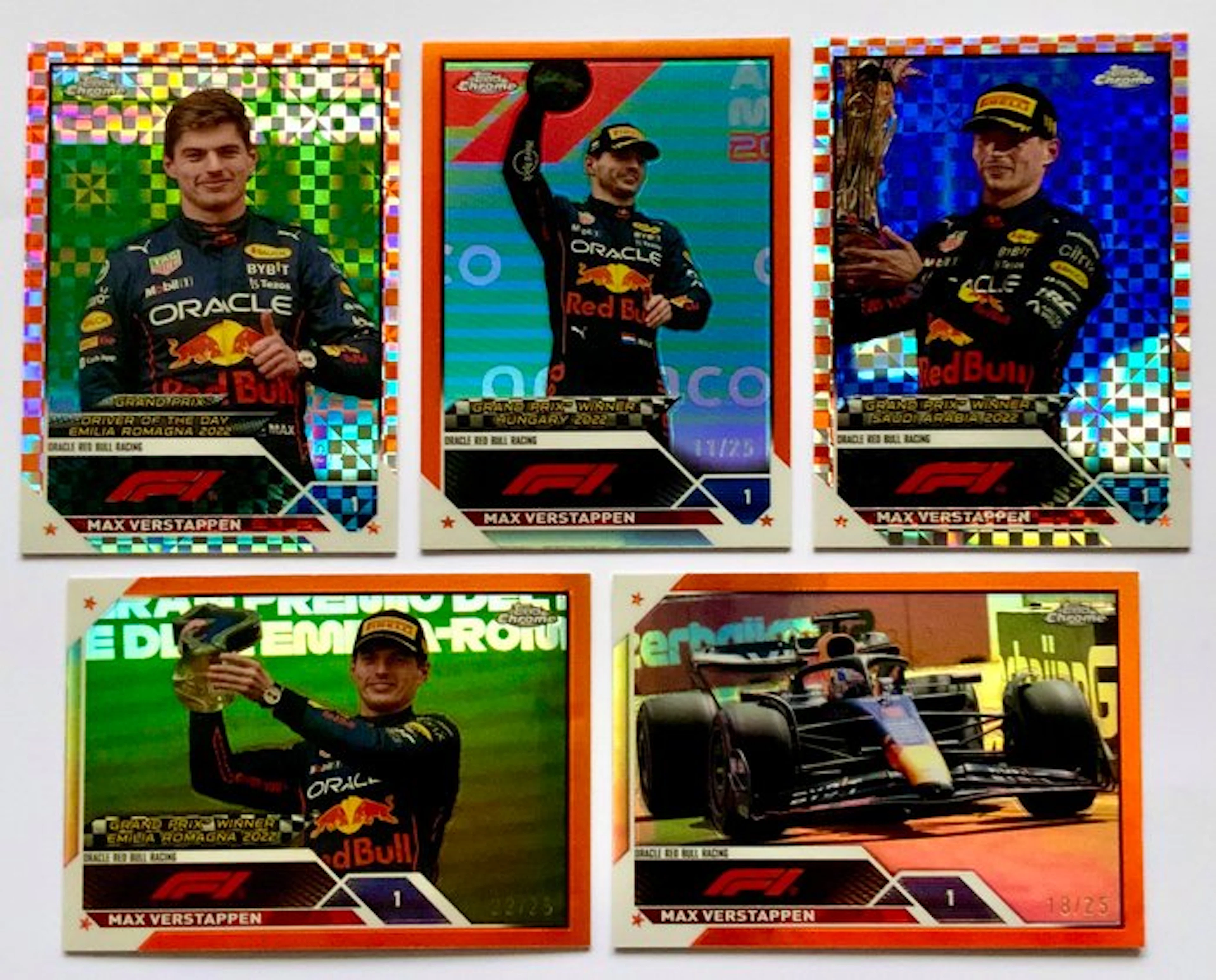 2023 Topps Max Verstappen - 5x Orange parallels /25 Card - Near Mint (NM)