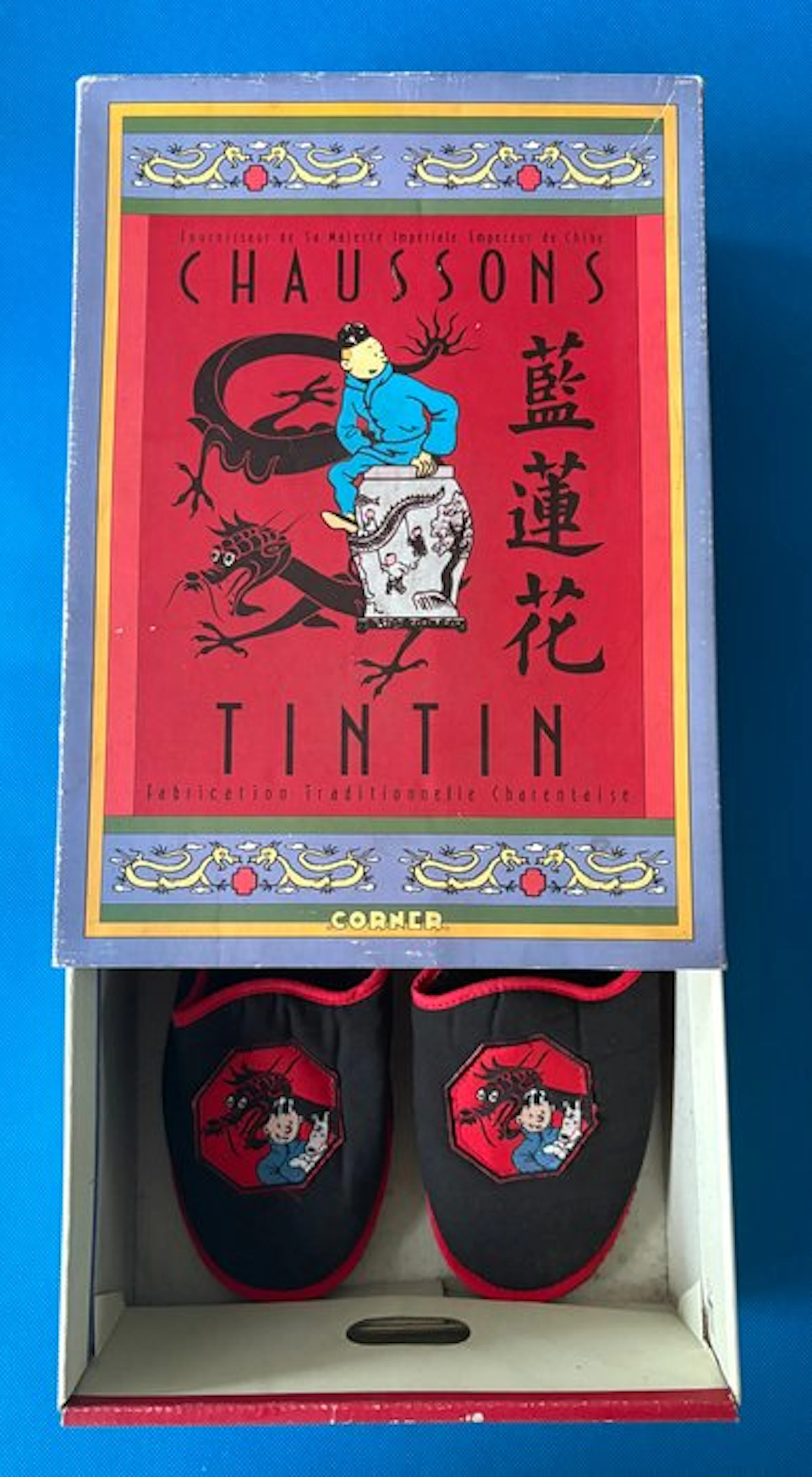 Tintin - 1 Paire de Pantoufles / Chaussons / Lotus bleu - 1 Slippers - 1992