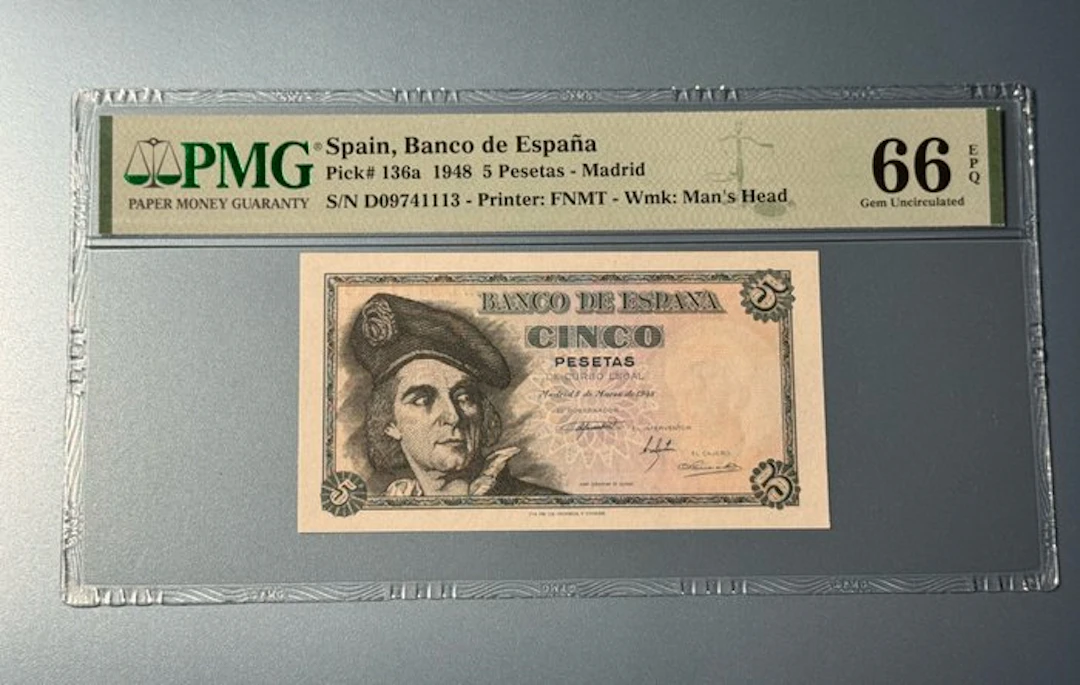 Spain. - 5 Pesetas - 1948 - Pick 136a (No reserve price)