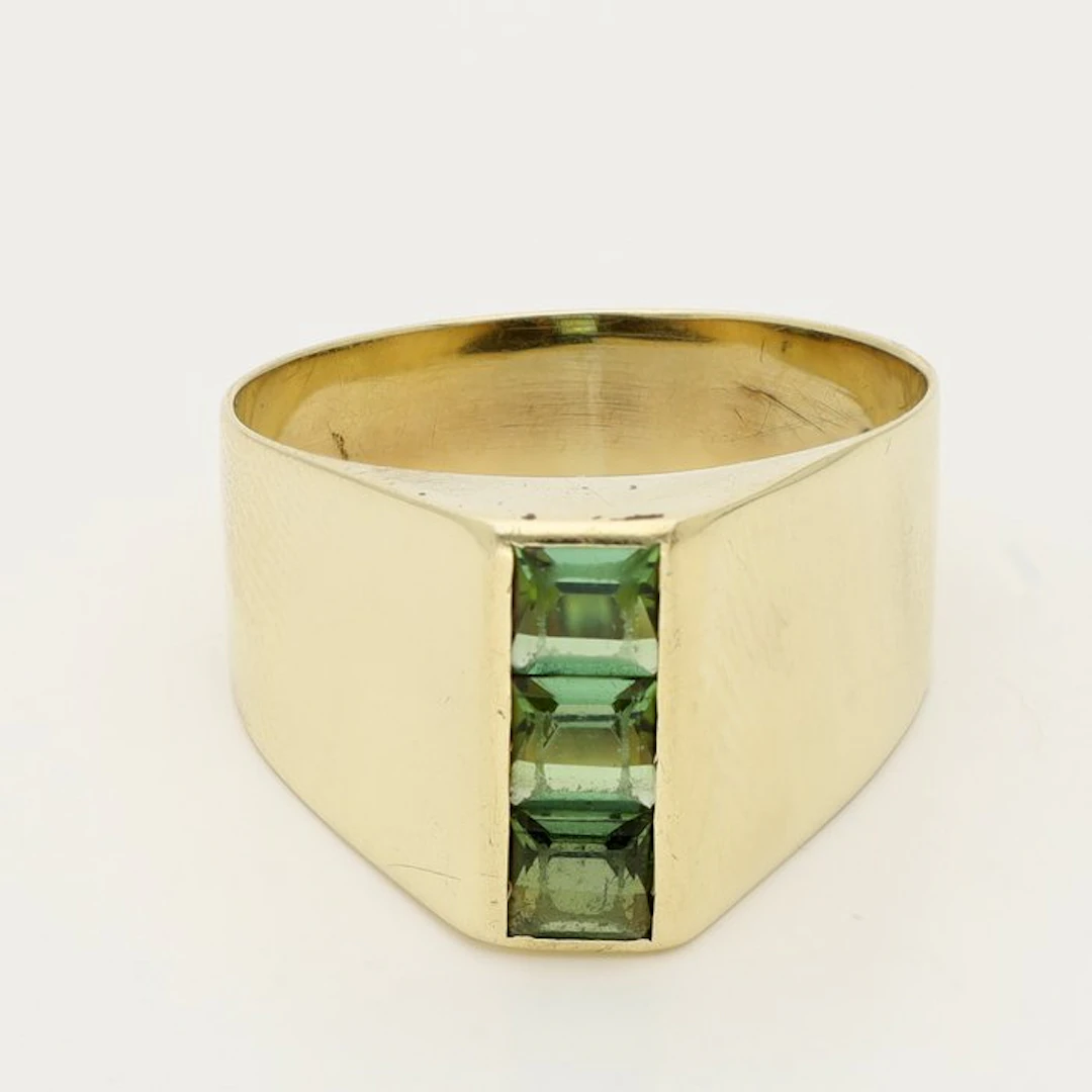 Ring - 14 kt. Yellow gold - 0.57ct. tw. - Peridot