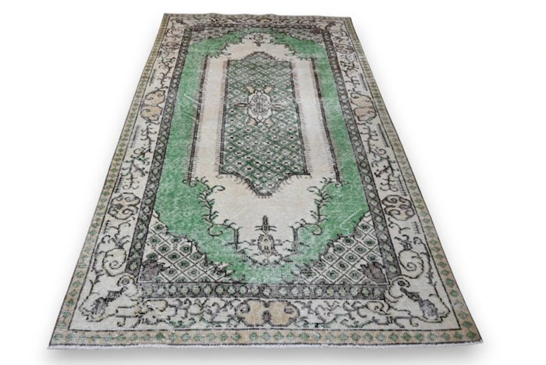 Green vintage - Rug - 205 cm - 105 cm - with certificate
