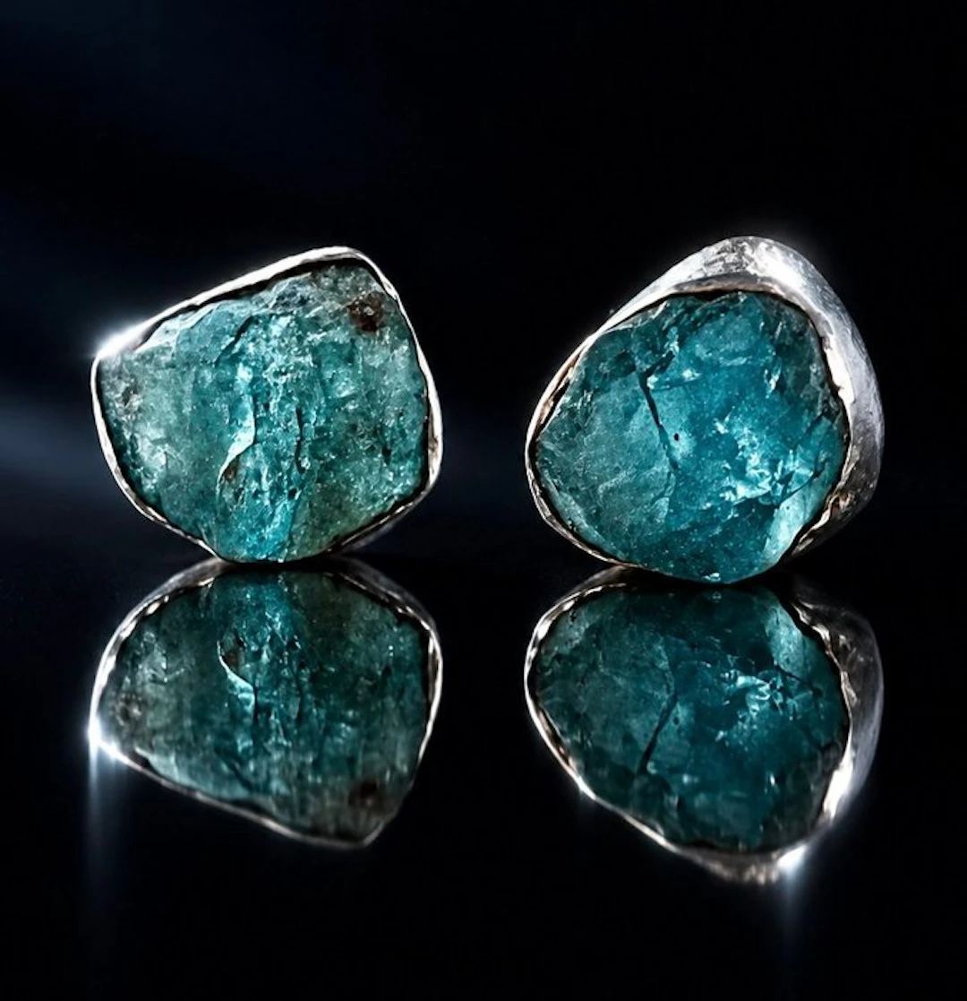 Sterling silver (925) - apatite stud earrings - Earrings