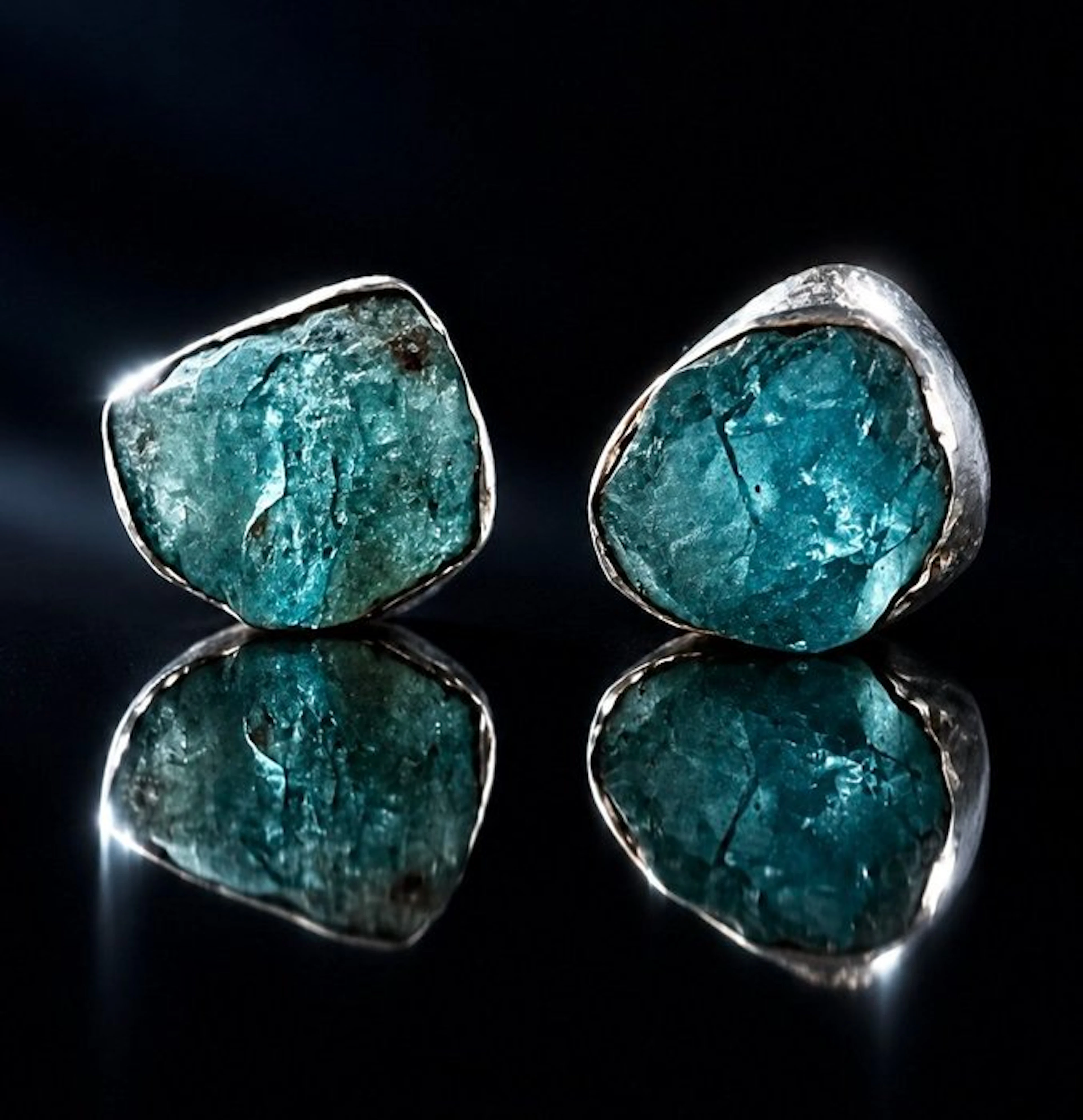 Sterling silver (925) - apatite stud earrings - Earrings