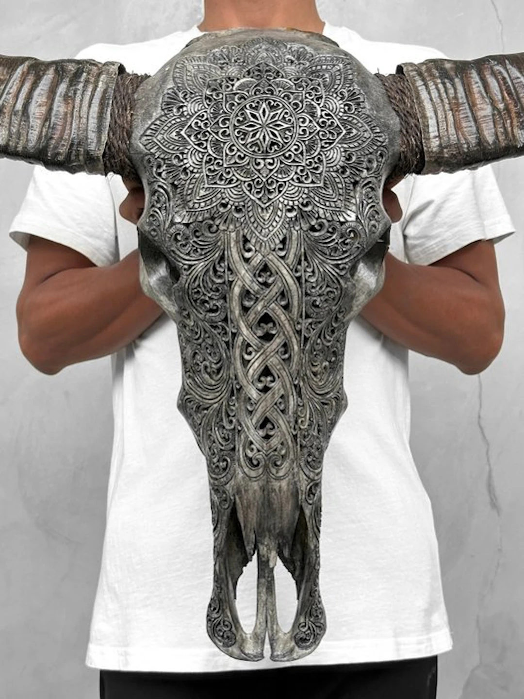 NO RESERVE PRICE - C- Authentic Large Grey Carved Water...