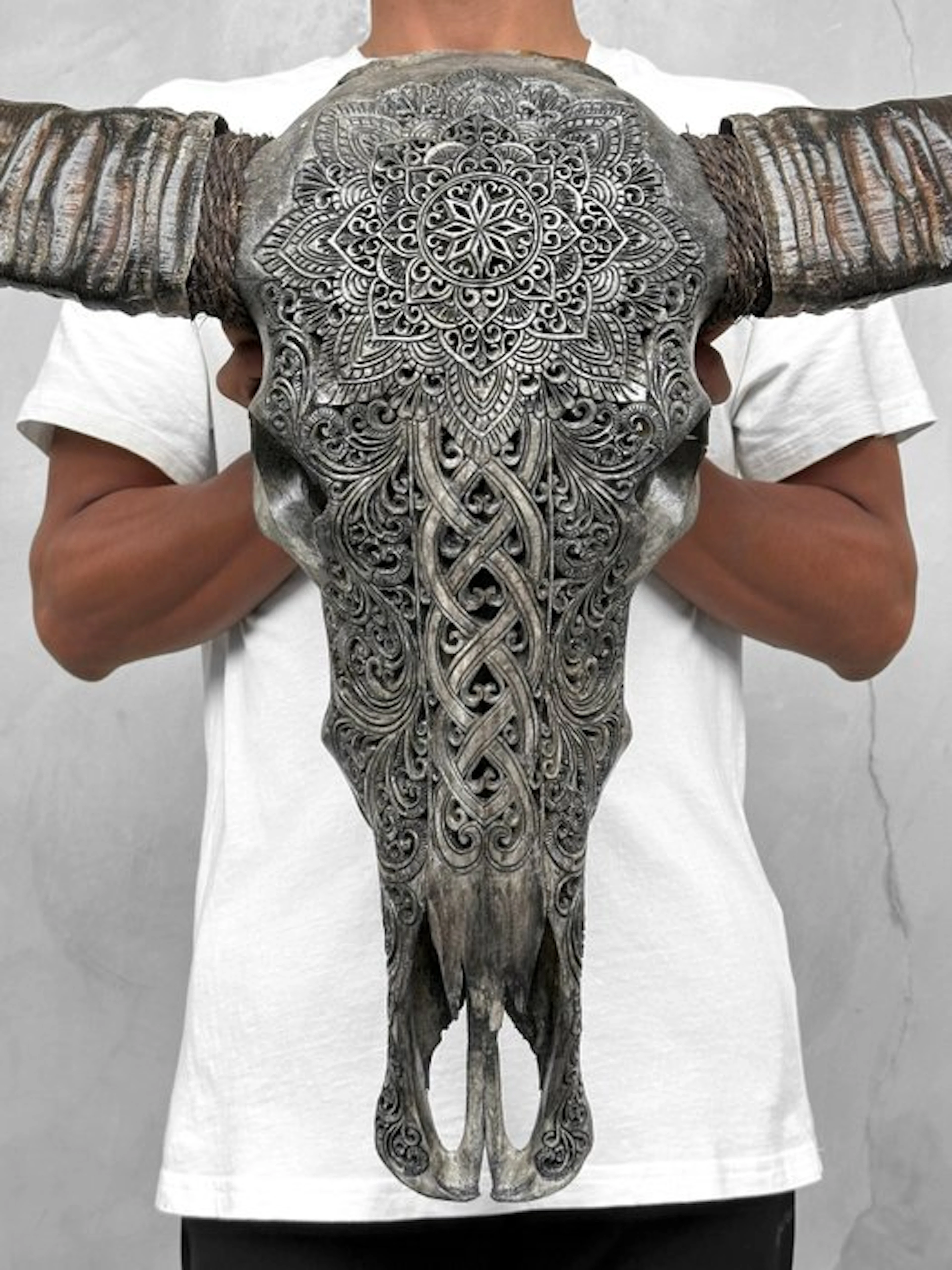 NO RESERVE PRICE - C- Authentic Large Grey Carved Water...