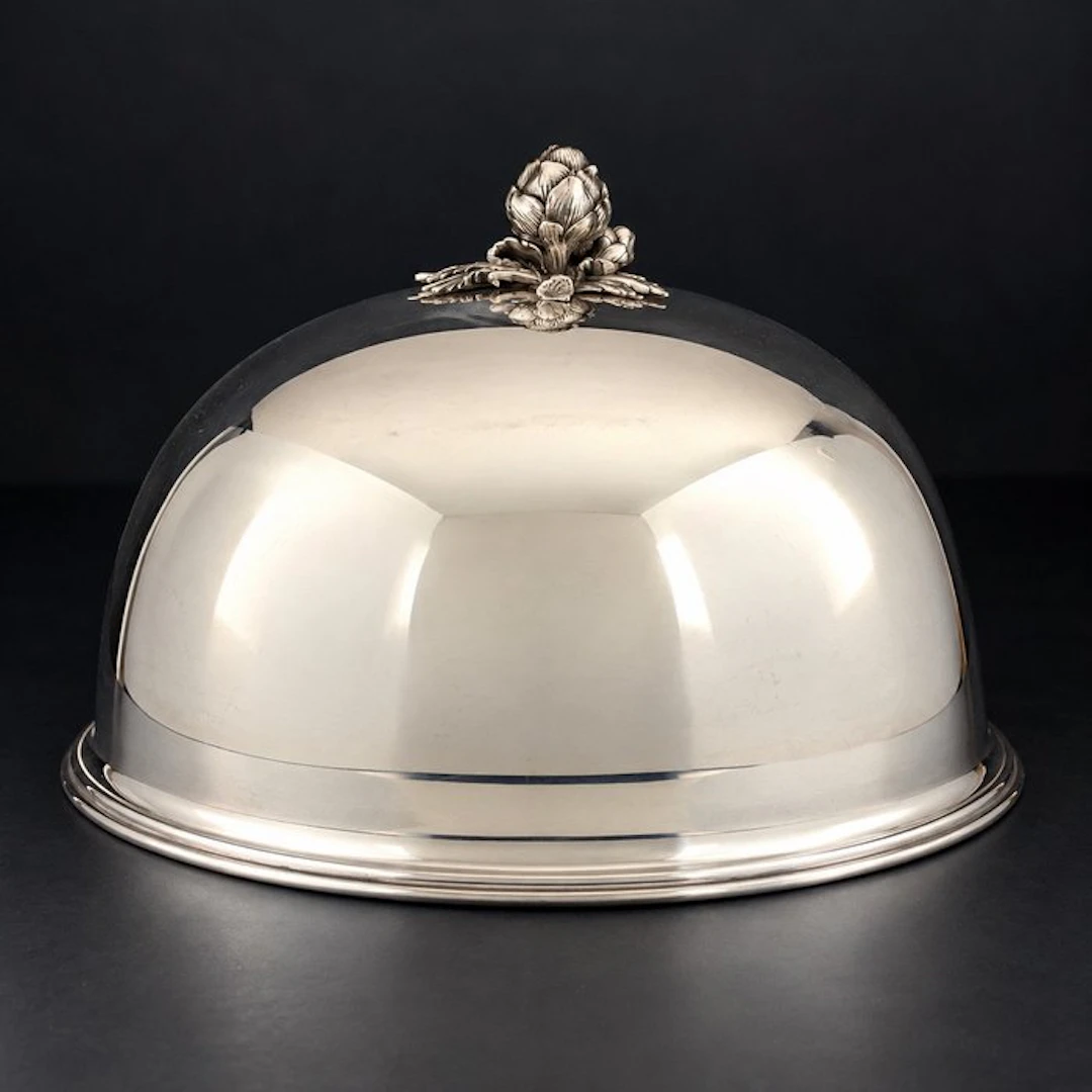 Bell jar - Antique - Silverplated - 1910-1920 - Serving Cloche L40cm
