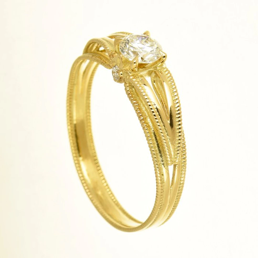 Ring - 14 kt. Yellow gold Diamond (Natural)