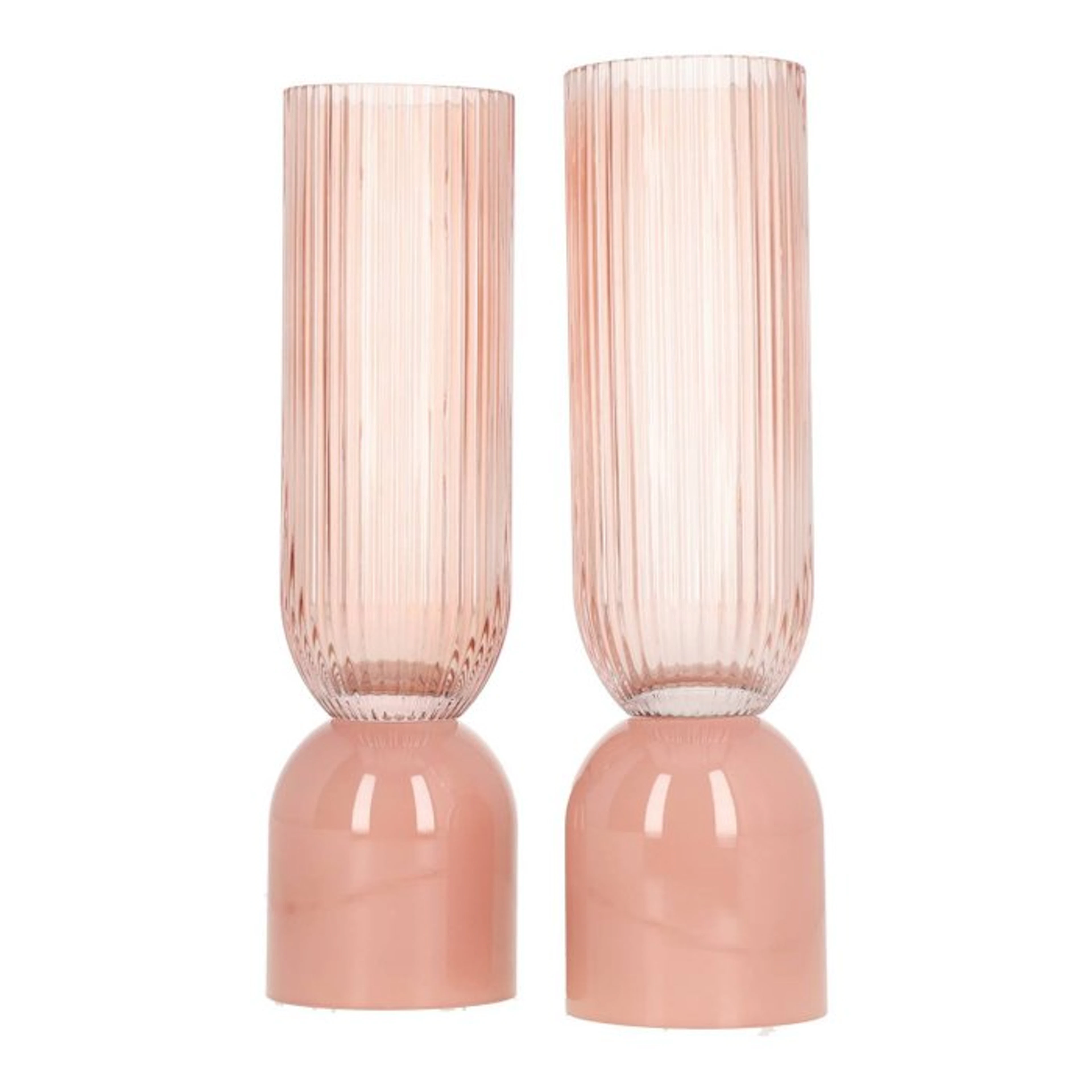 Vase - Glass - Set of pink vases