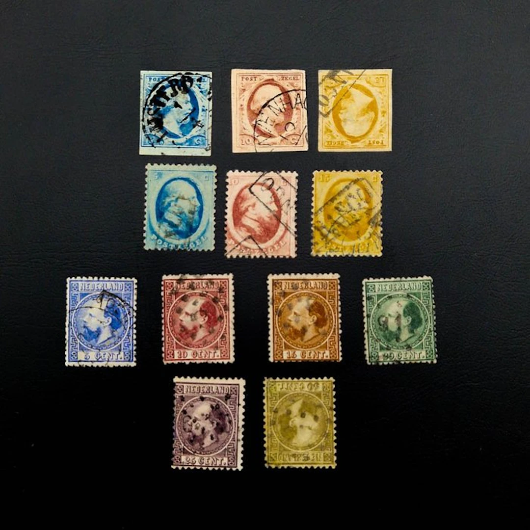 Netherlands 1852/1872 - King William III - NVPH 1/3, 4/6, 7/12