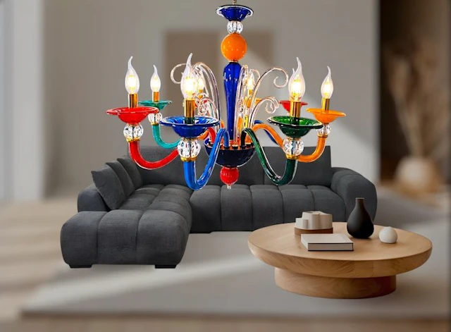 SLC Illumina - MG - Chandelier - Crystal - Kolors Chandelier 8 Lights